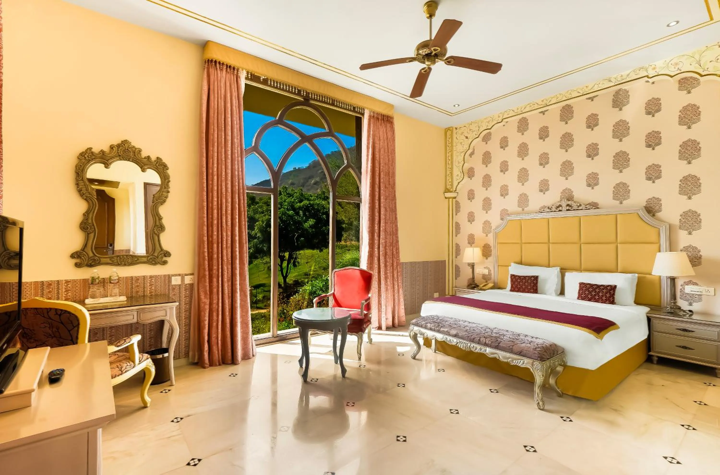 Bed in Rajasthali Resort & Spa