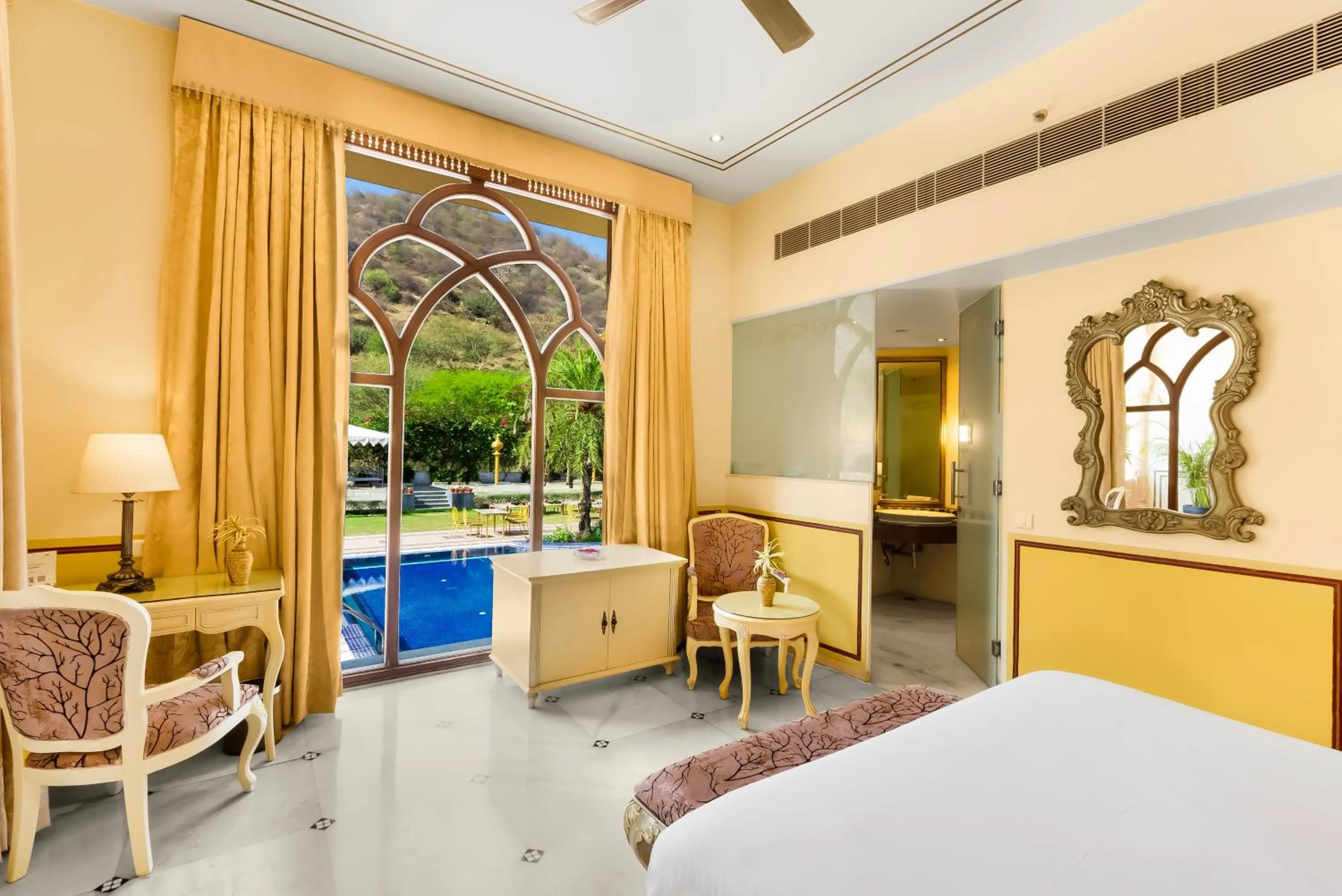 Bed in Rajasthali Resort & Spa