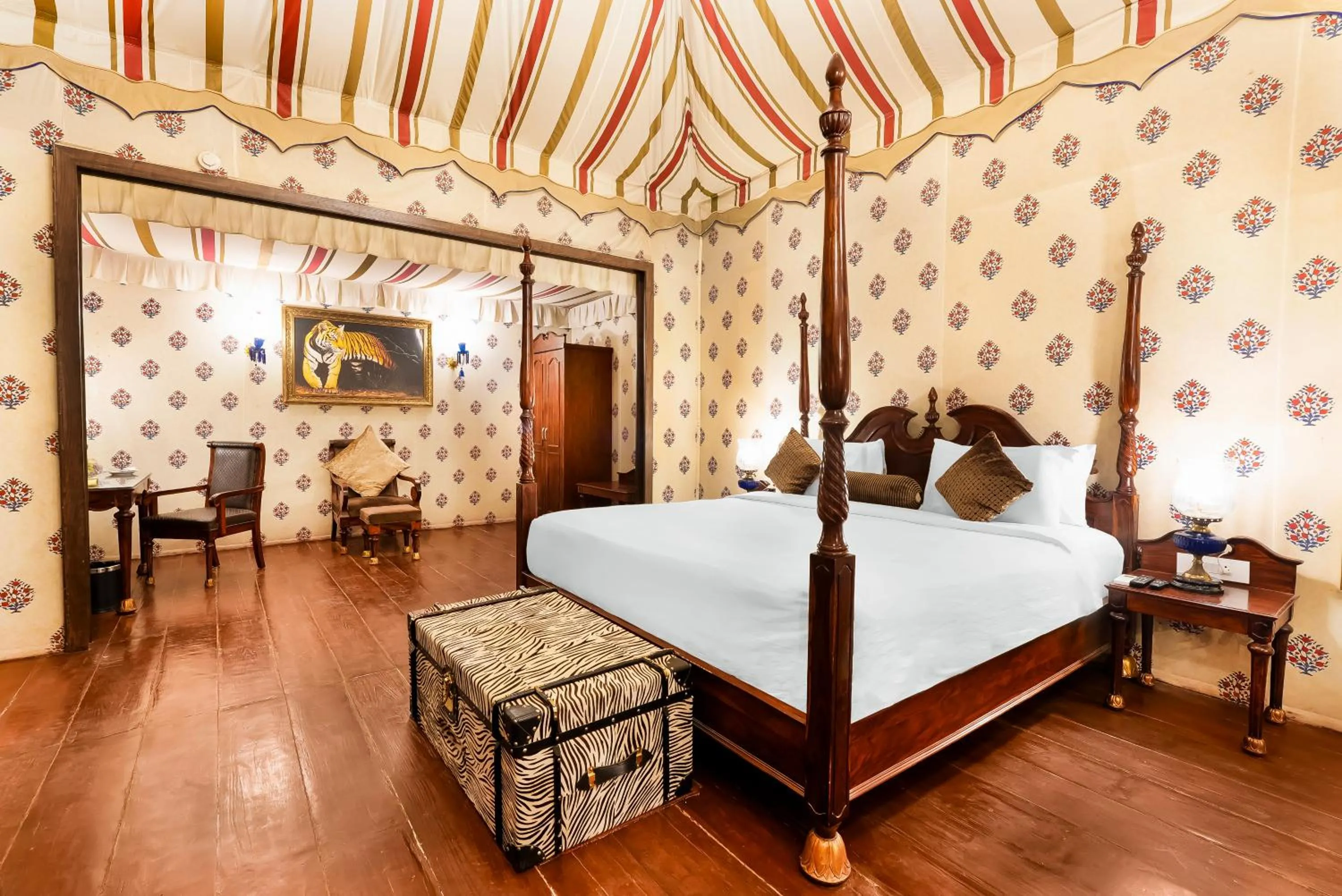 Bed in Rajasthali Resort & Spa