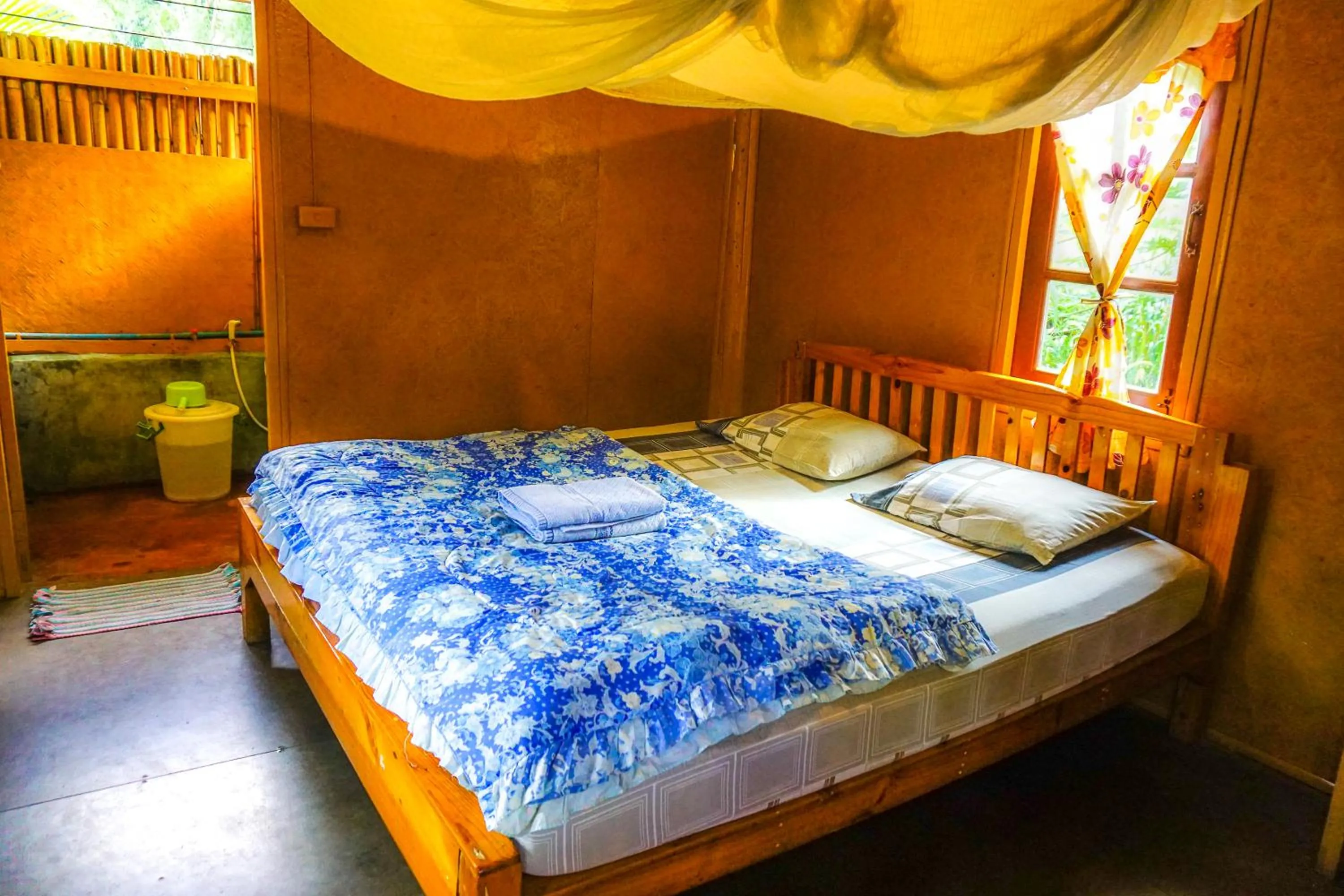 Bed in Family Hut Pai