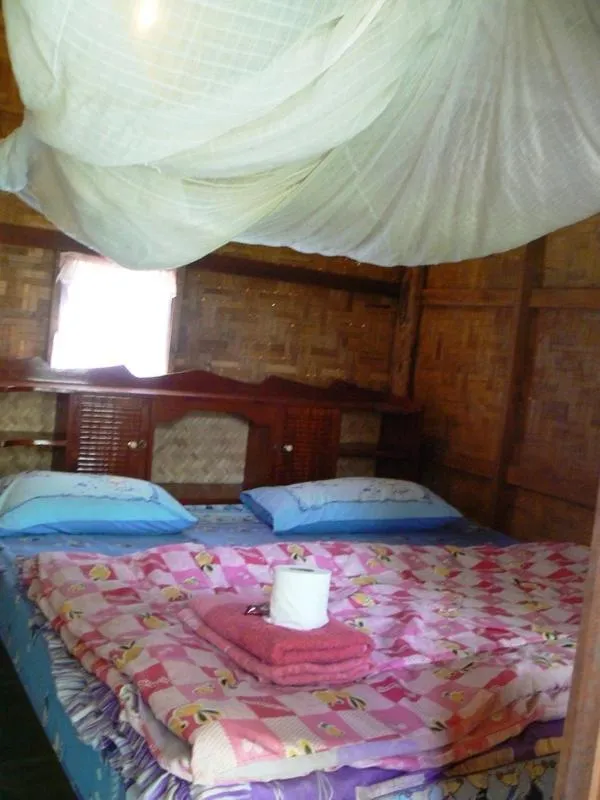 Bed in Family Hut Pai