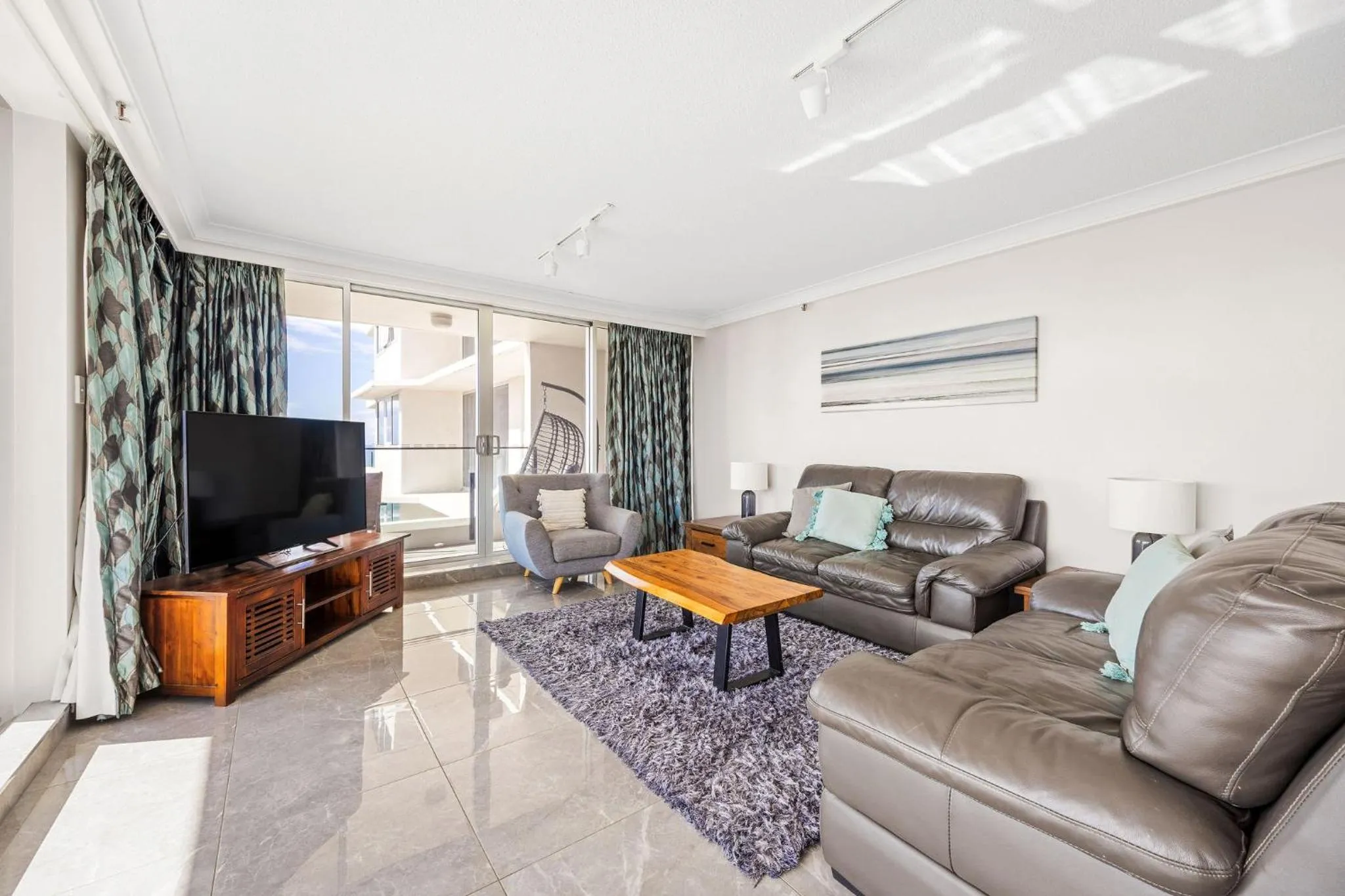 Living room in ULTIQA Beach Haven on Broadbeach