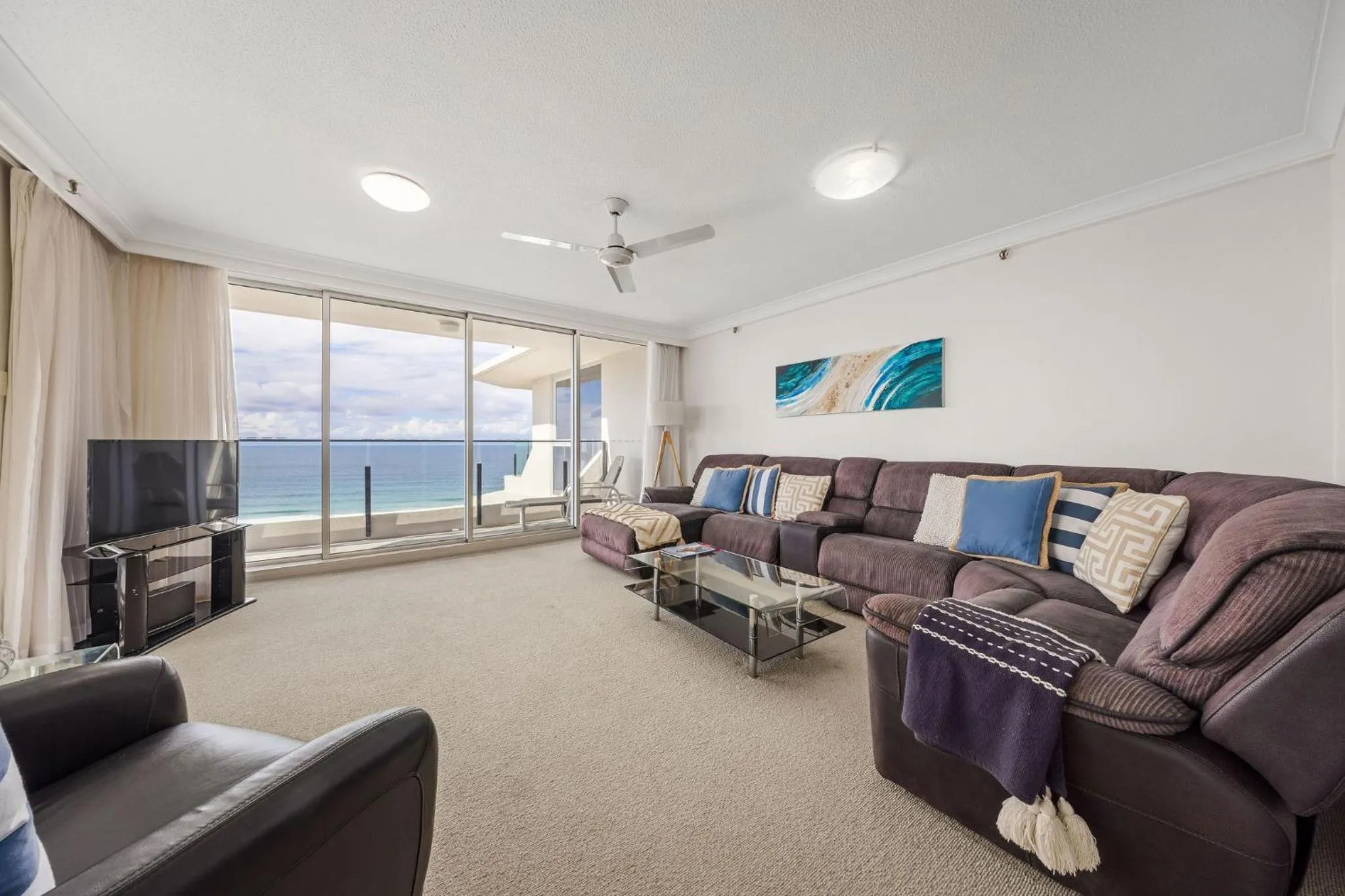 Living room in ULTIQA Beach Haven on Broadbeach