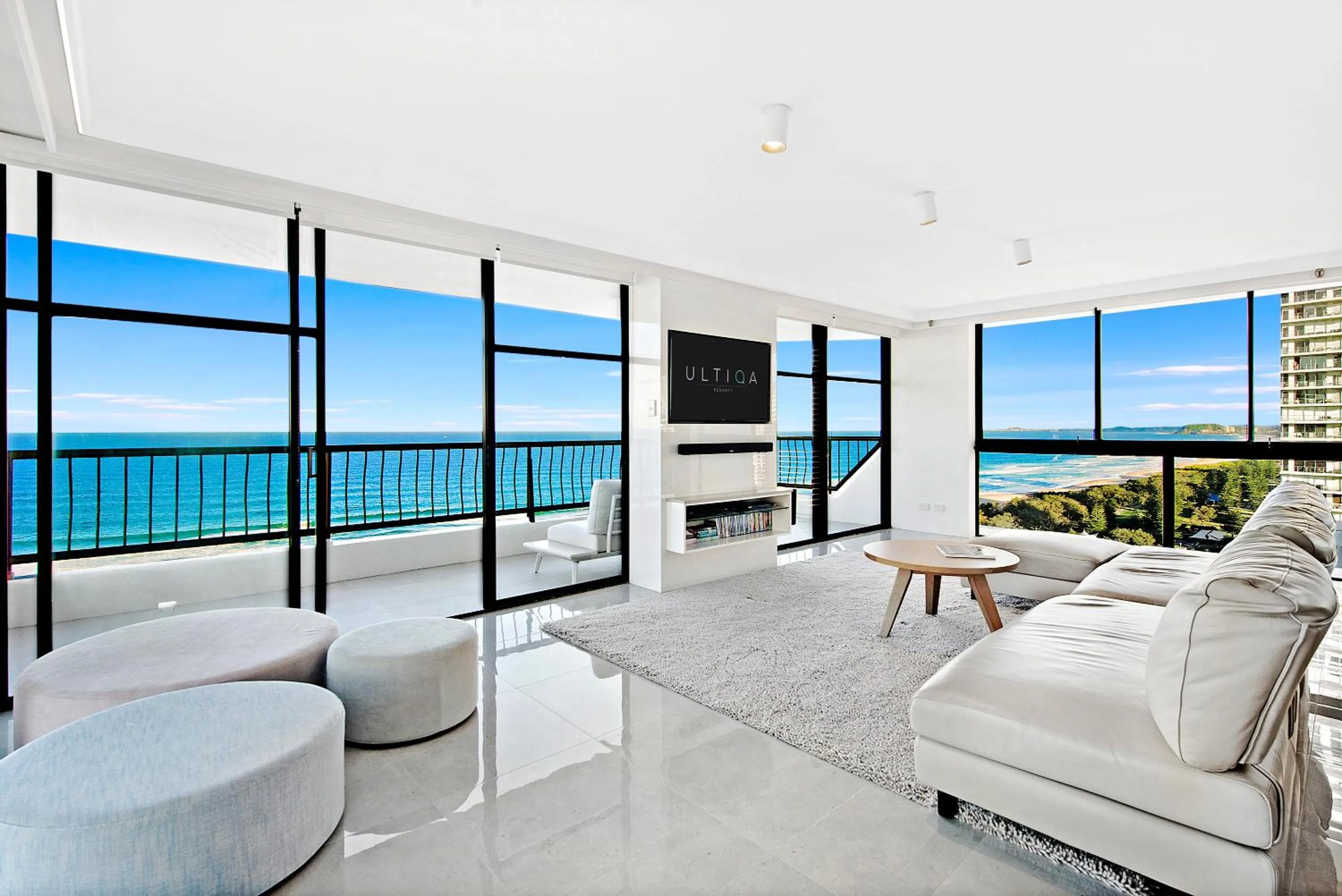 Living room in ULTIQA Beach Haven on Broadbeach