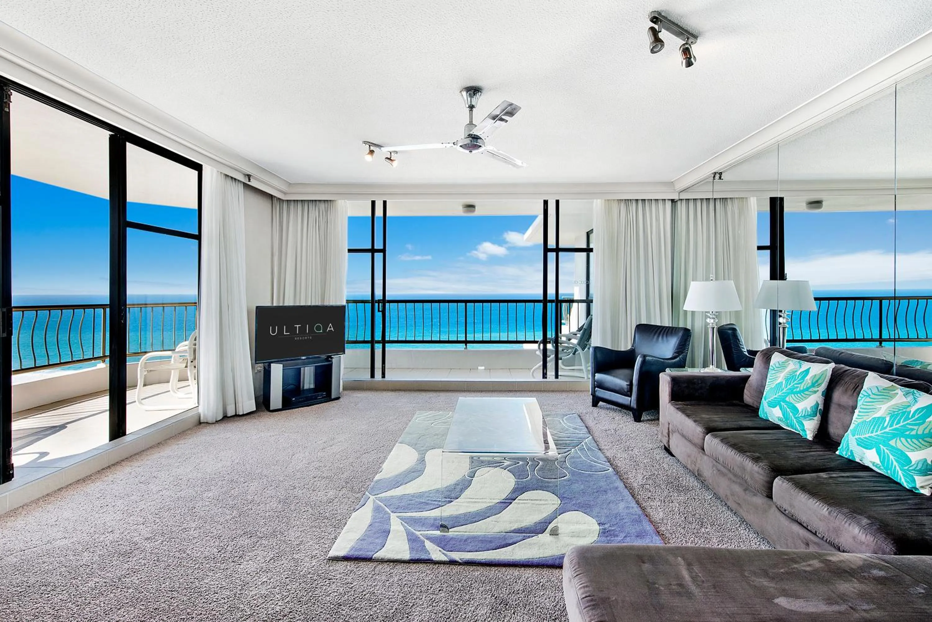 Living room in ULTIQA Beach Haven on Broadbeach