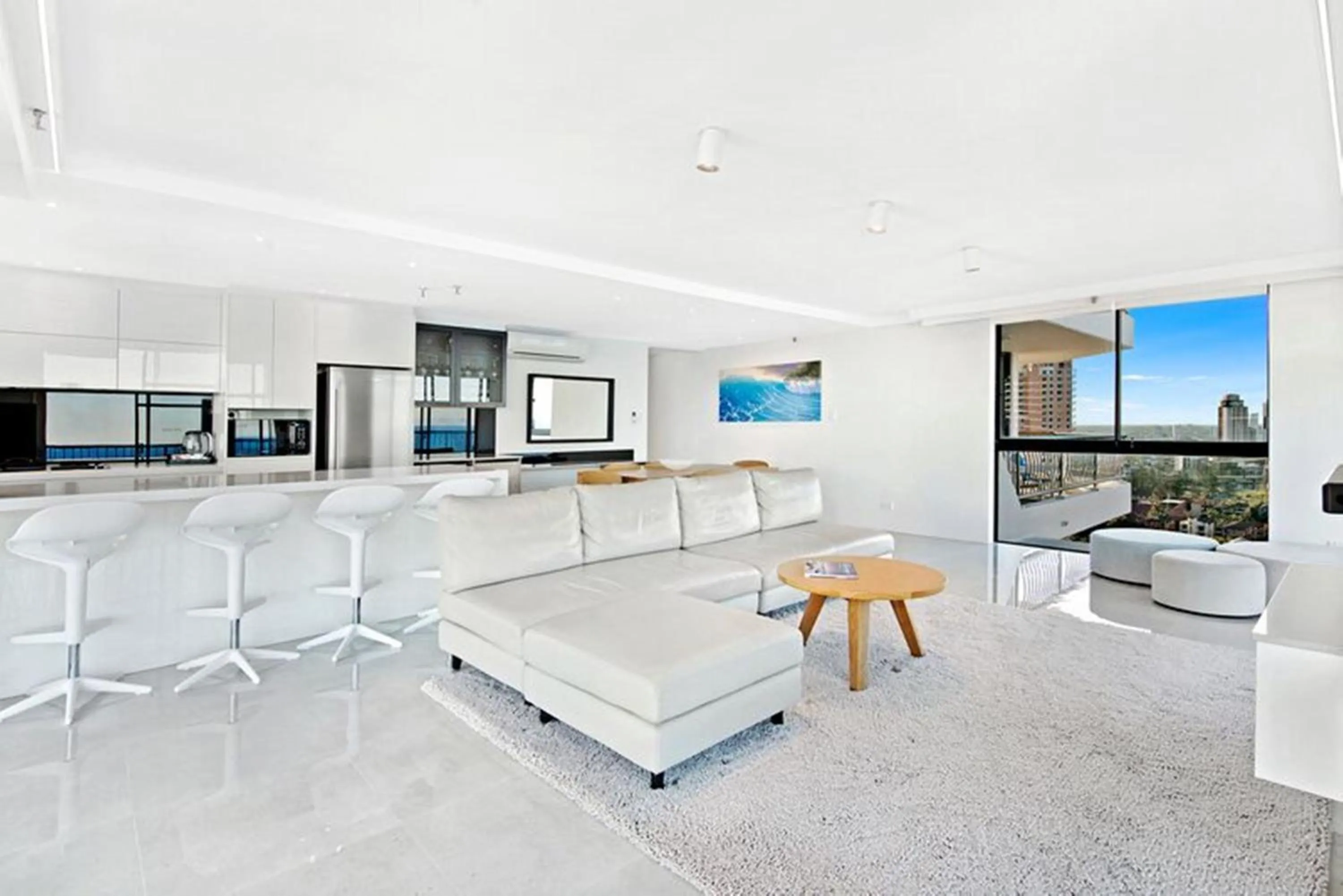 Living room in ULTIQA Beach Haven on Broadbeach