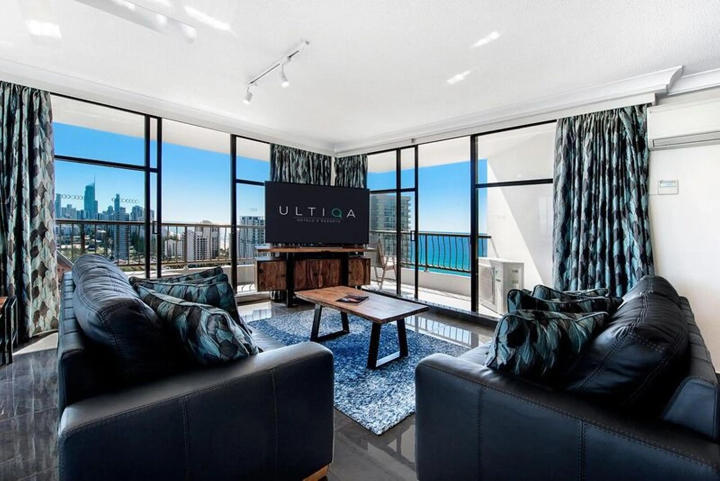 Living room in ULTIQA Beach Haven on Broadbeach