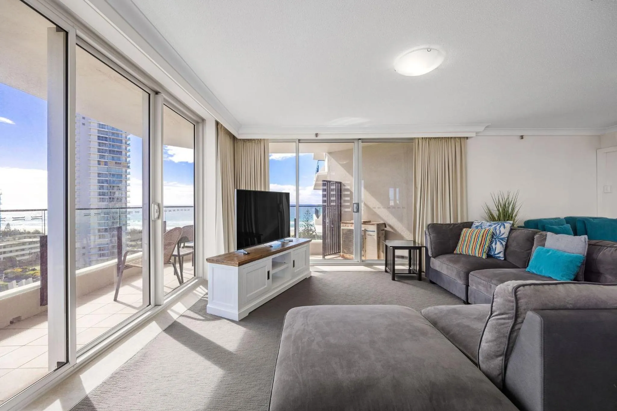 Living room in ULTIQA Beach Haven on Broadbeach