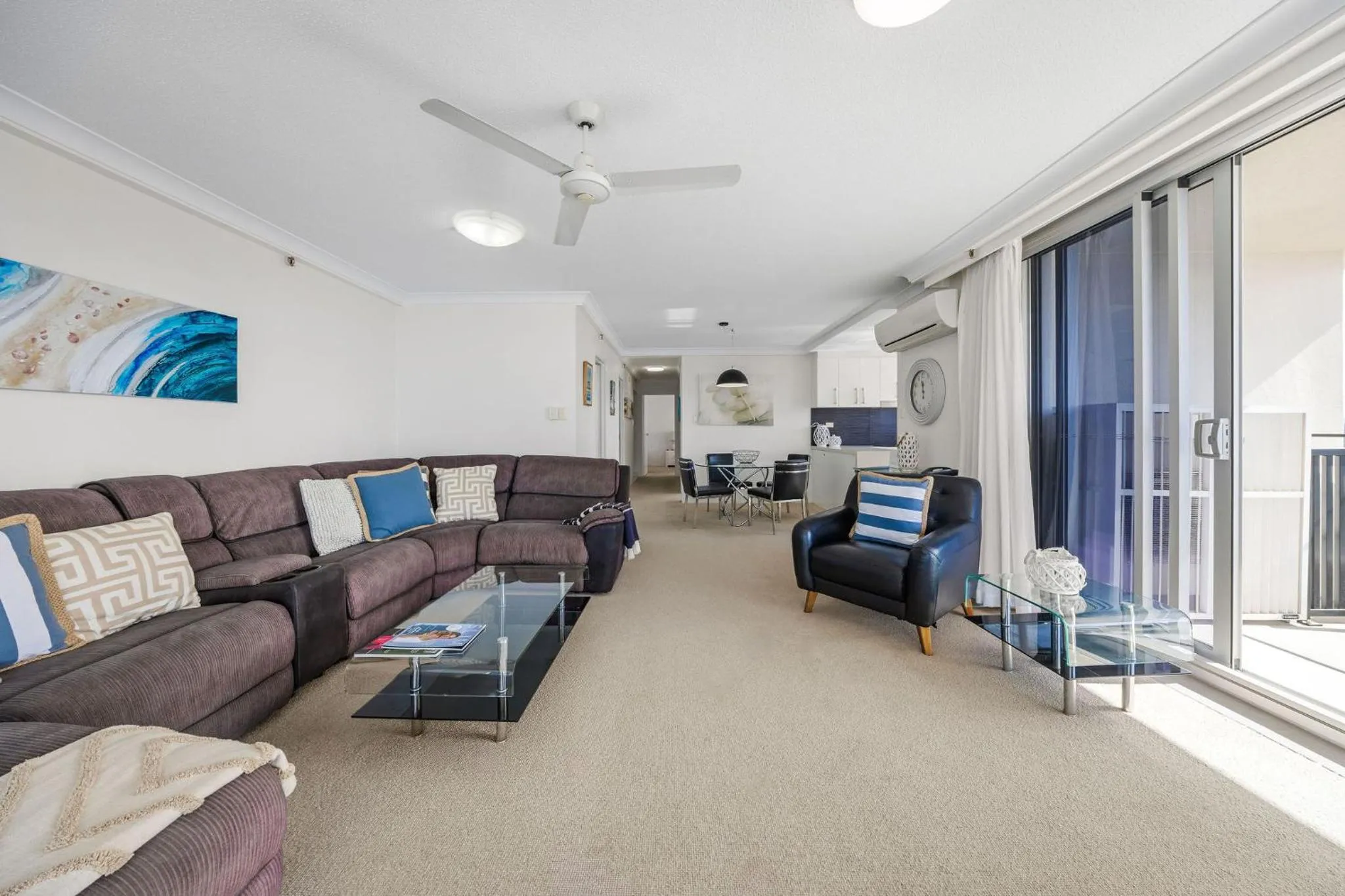 Living room in ULTIQA Beach Haven on Broadbeach