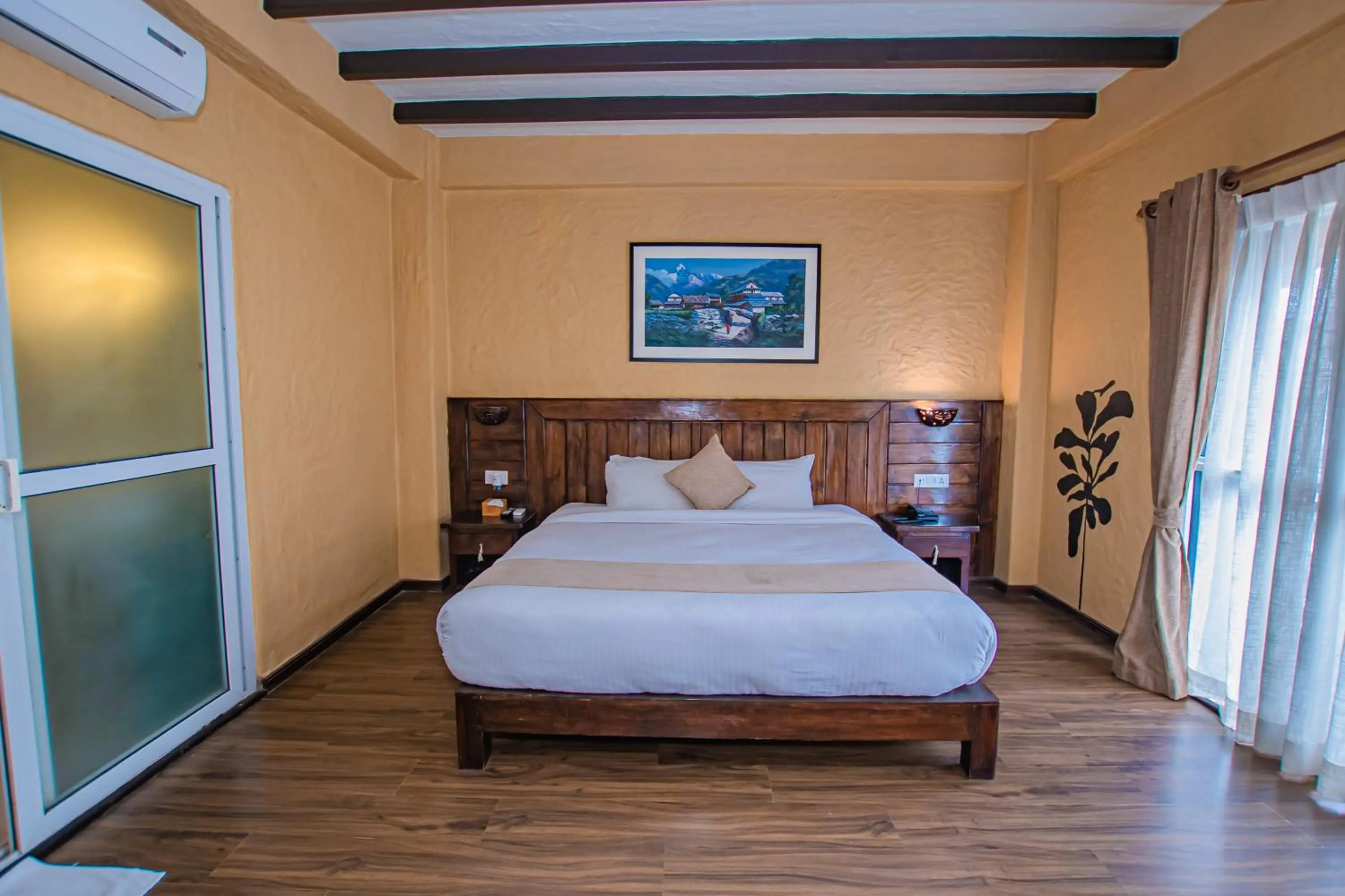 Bed in Pokhara Boutique Hotel
