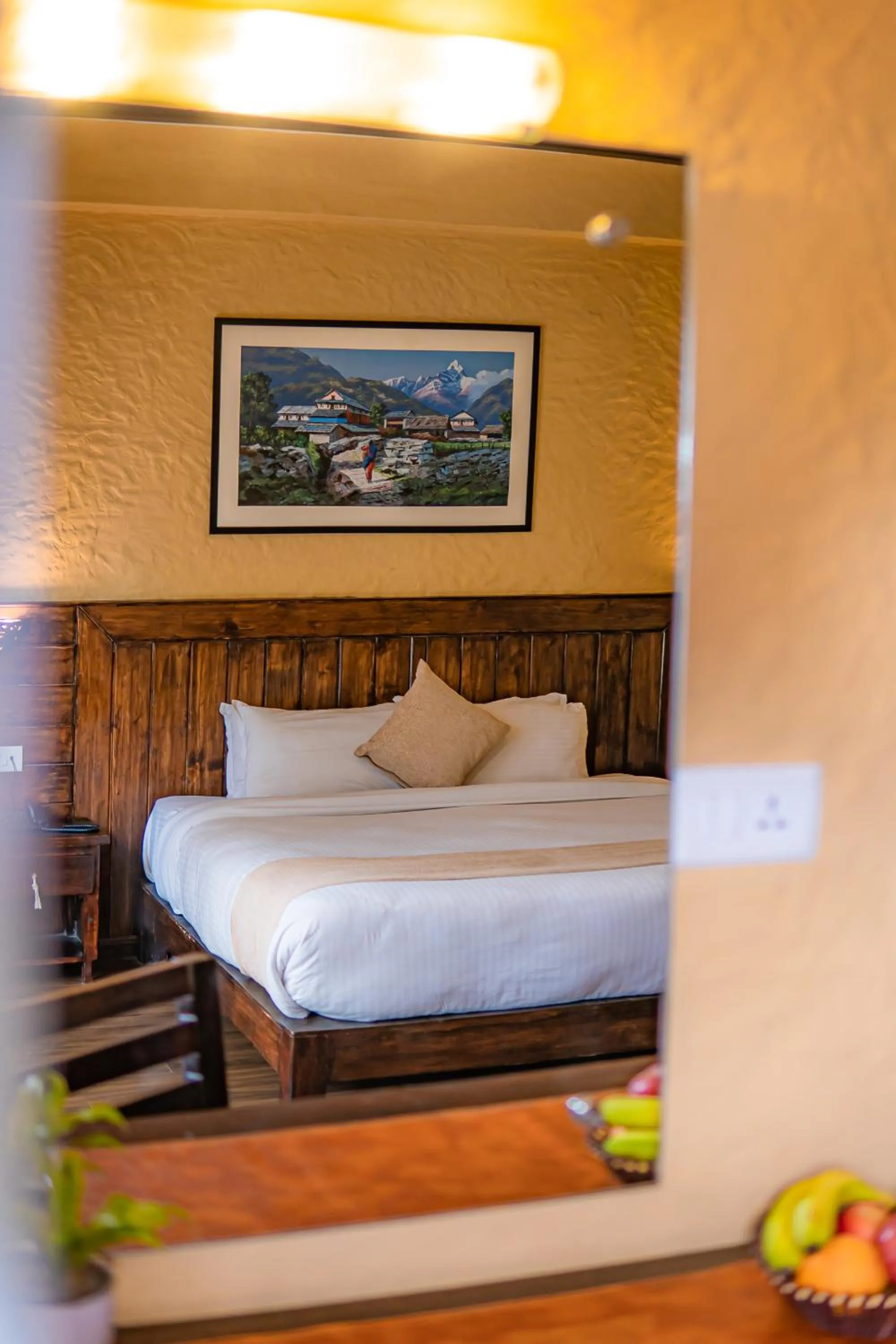 Bed in Pokhara Boutique Hotel