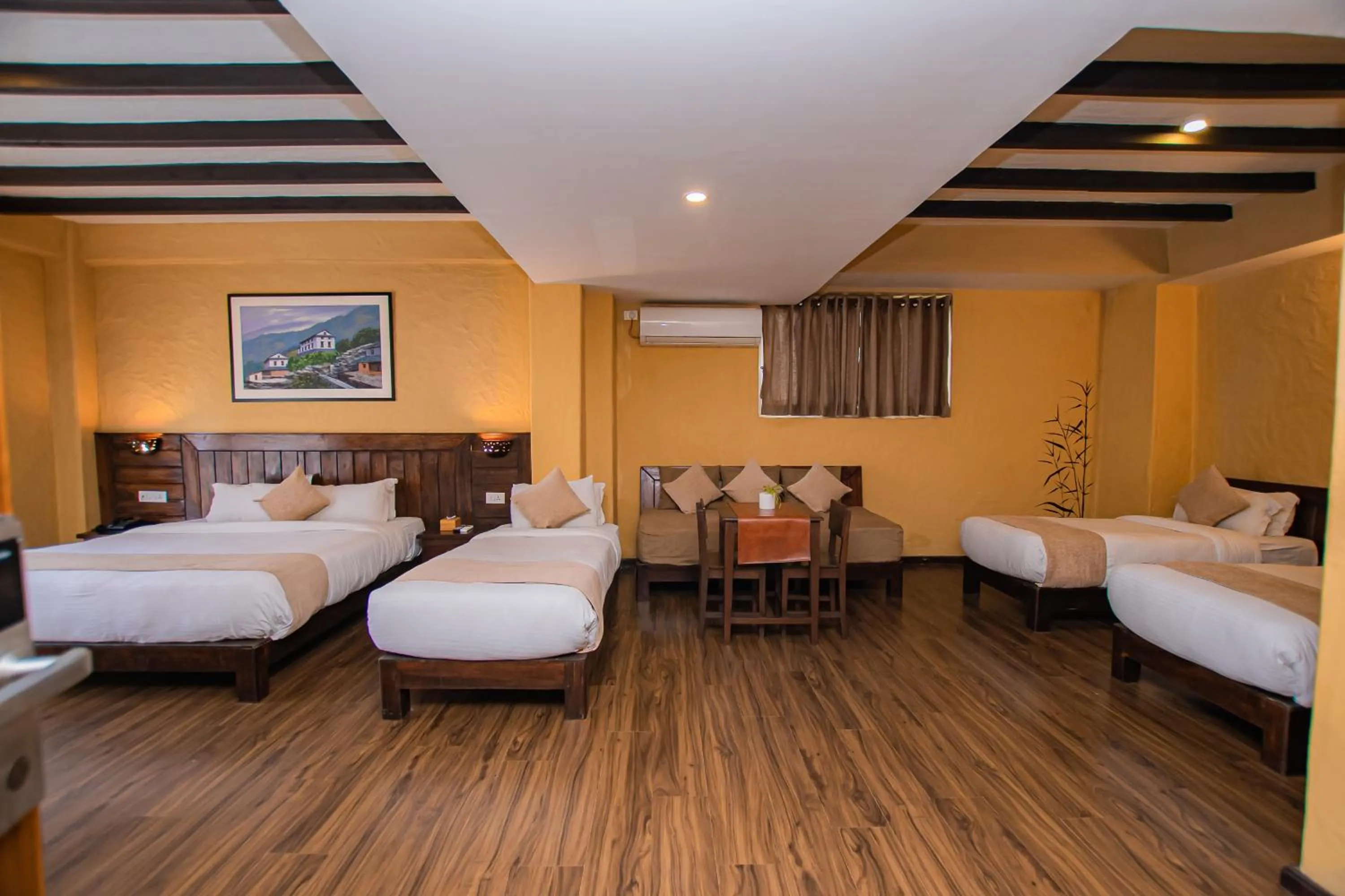 Bed in Pokhara Boutique Hotel