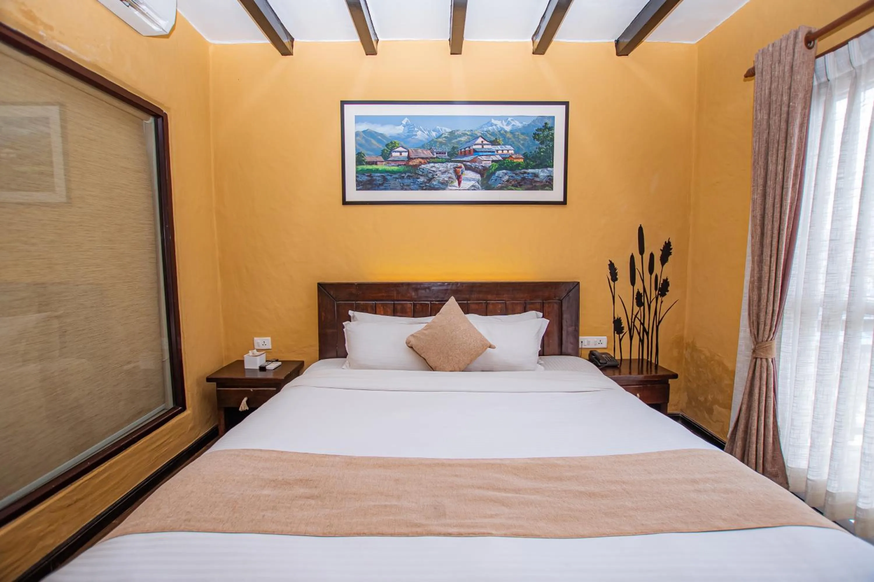 Bed in Pokhara Boutique Hotel