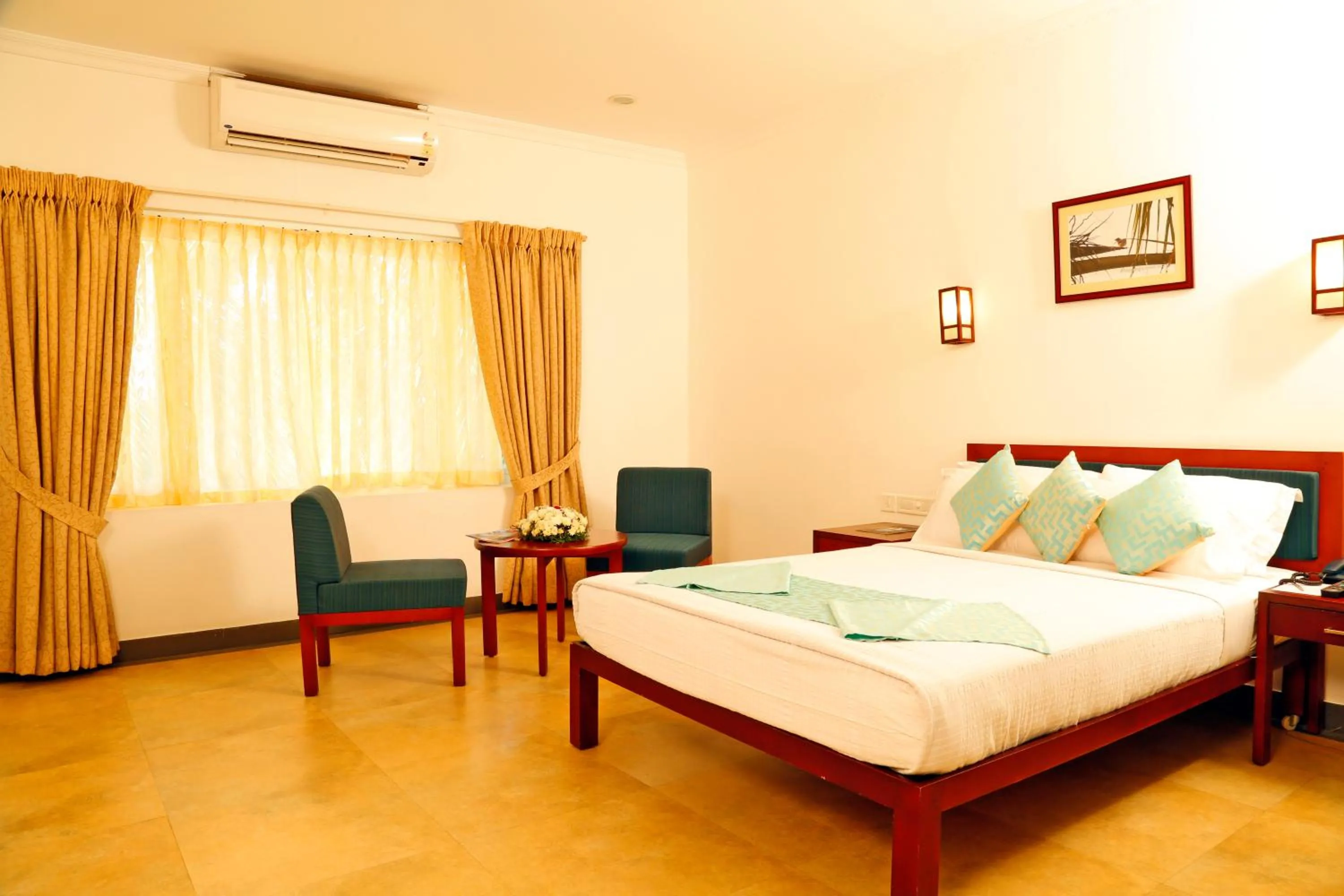 Bedroom, Bed in Green Fields Kumarakom