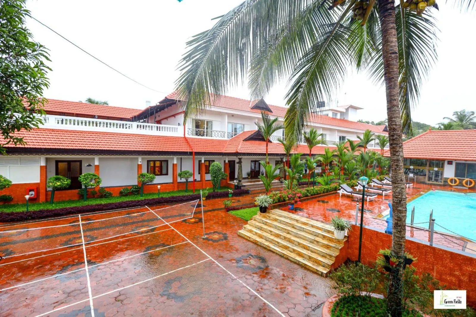 Pool view in Green Fields Kumarakom