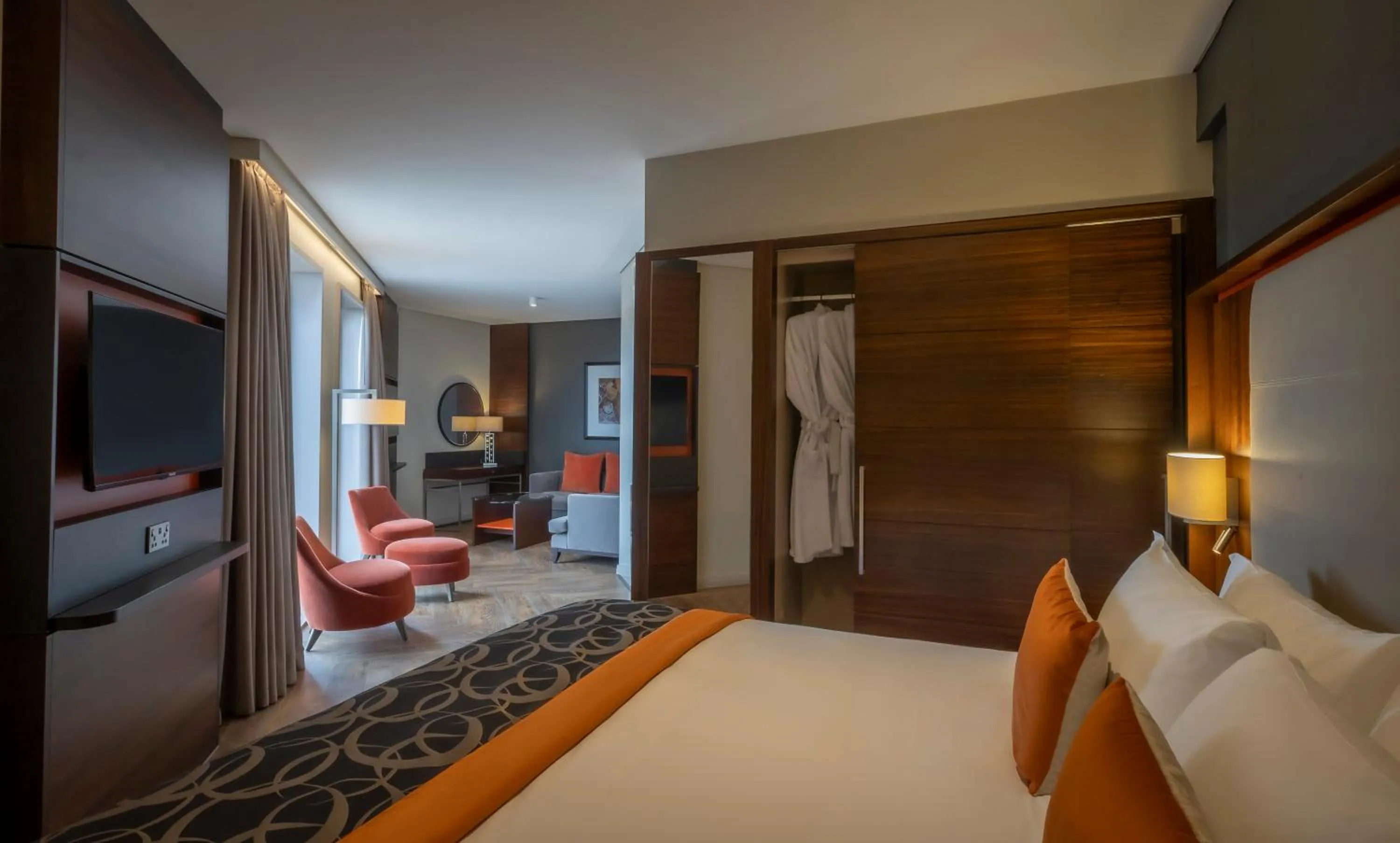 Seating area, Bed in Clayton Hotel Birmingham