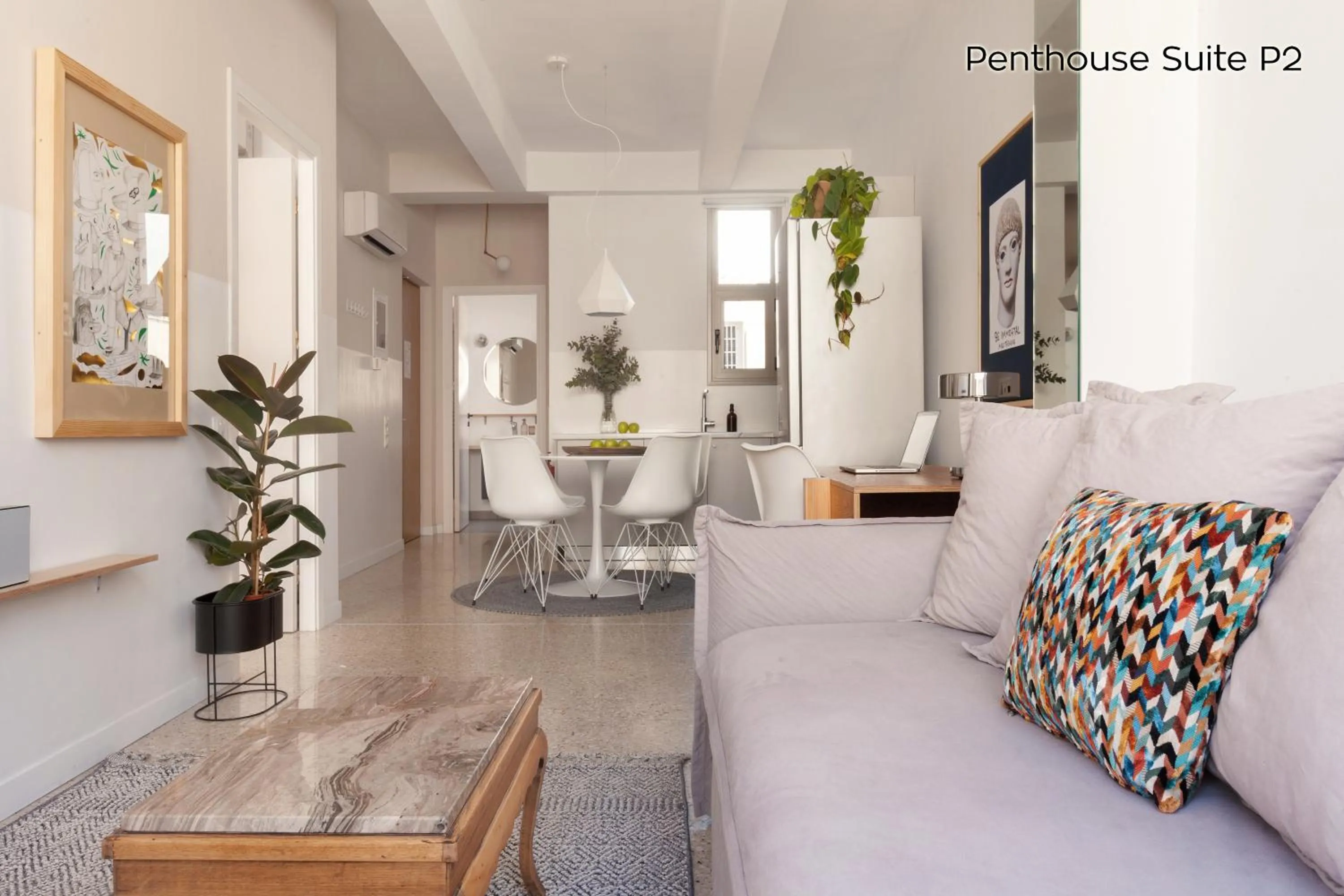 Living room in The Marble Suites, PLAKA