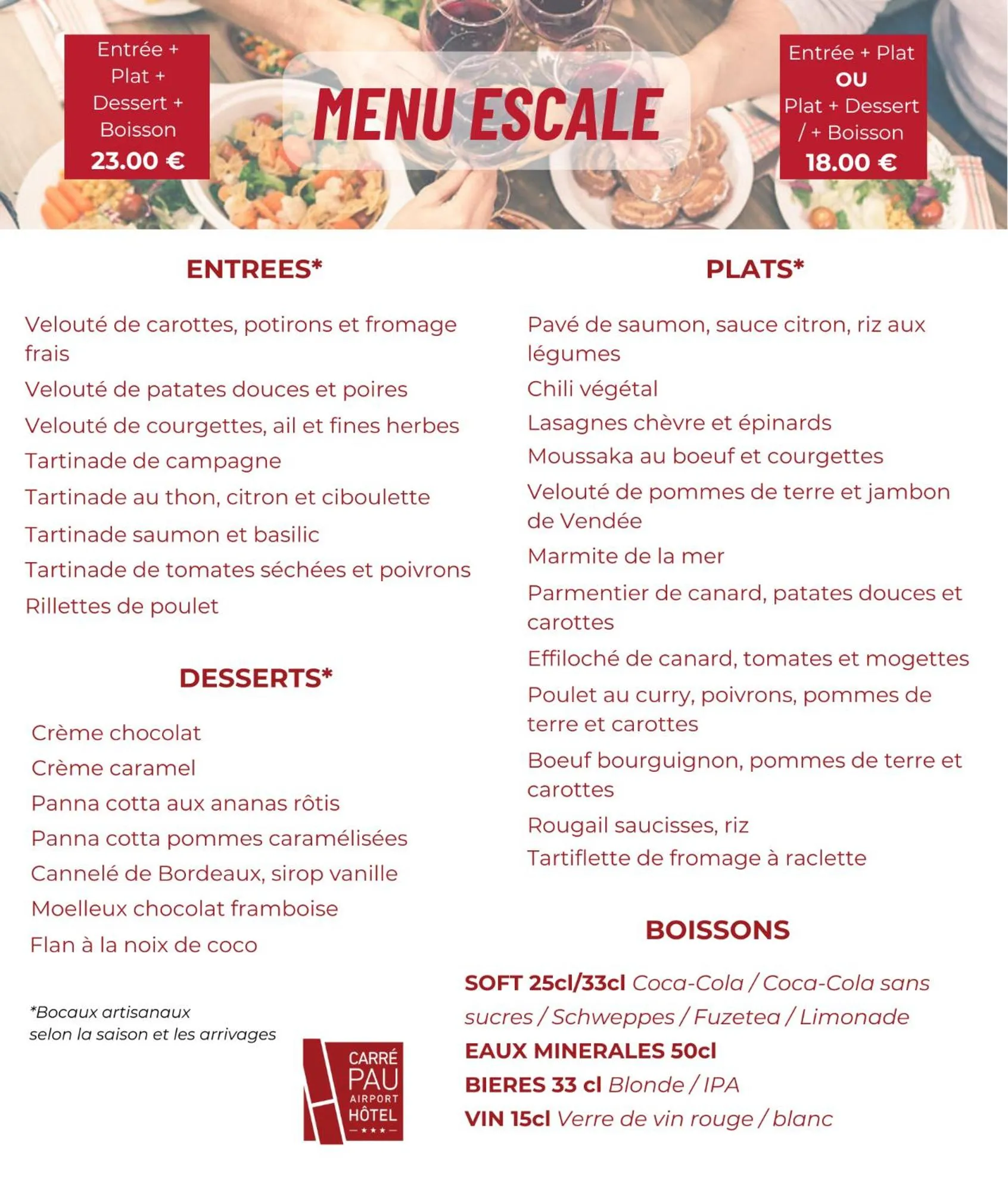 Food and drinks in Carré Pau Airport Hôtel