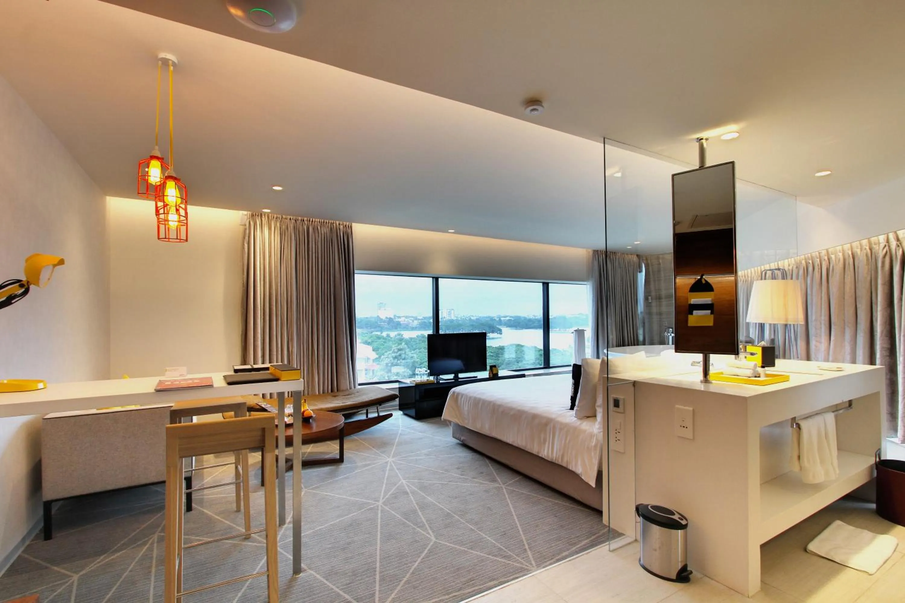 Bathroom, Bed in Radisson Bengaluru City Center