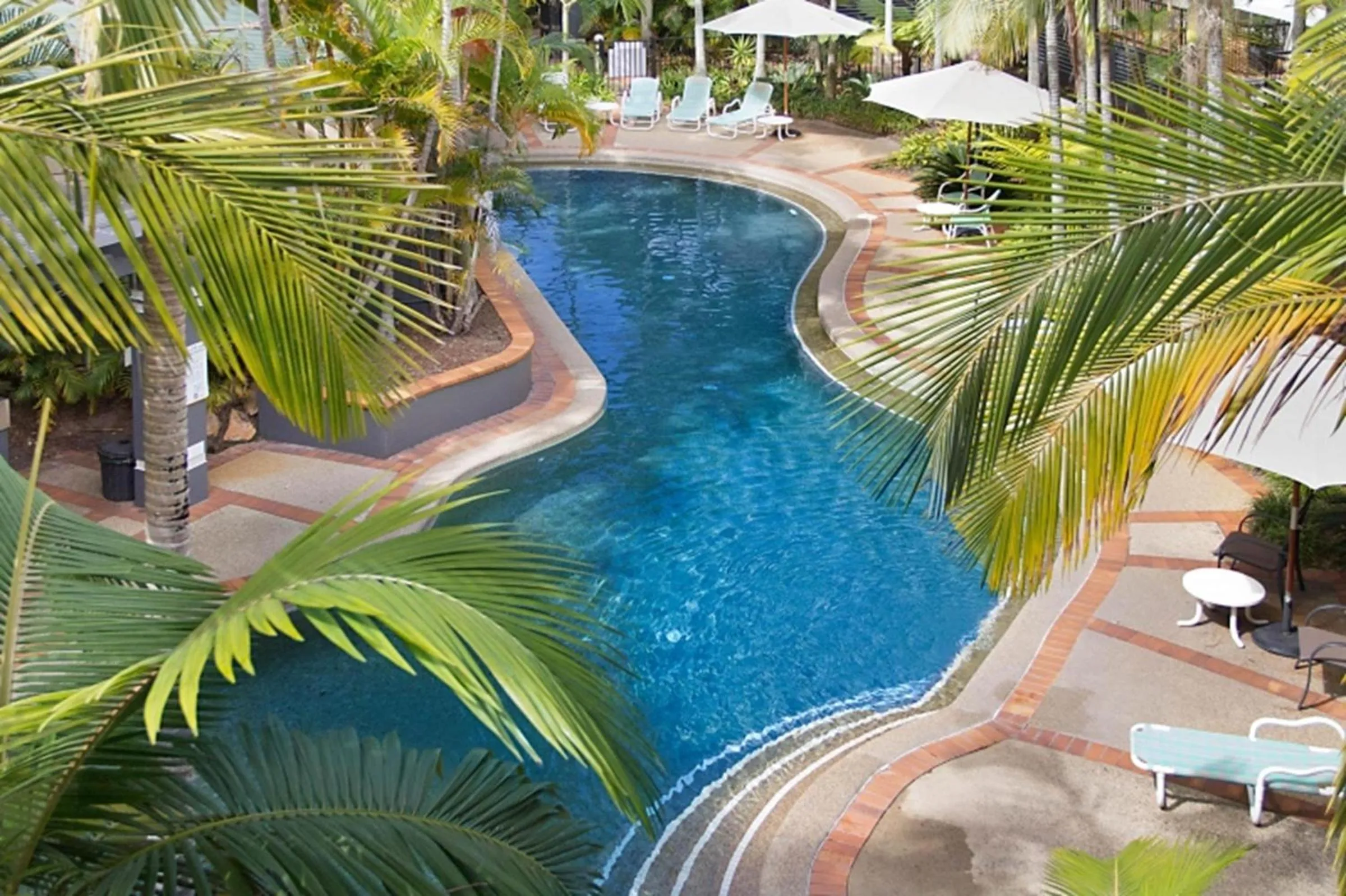 Pool view in Blue Waters Apartments