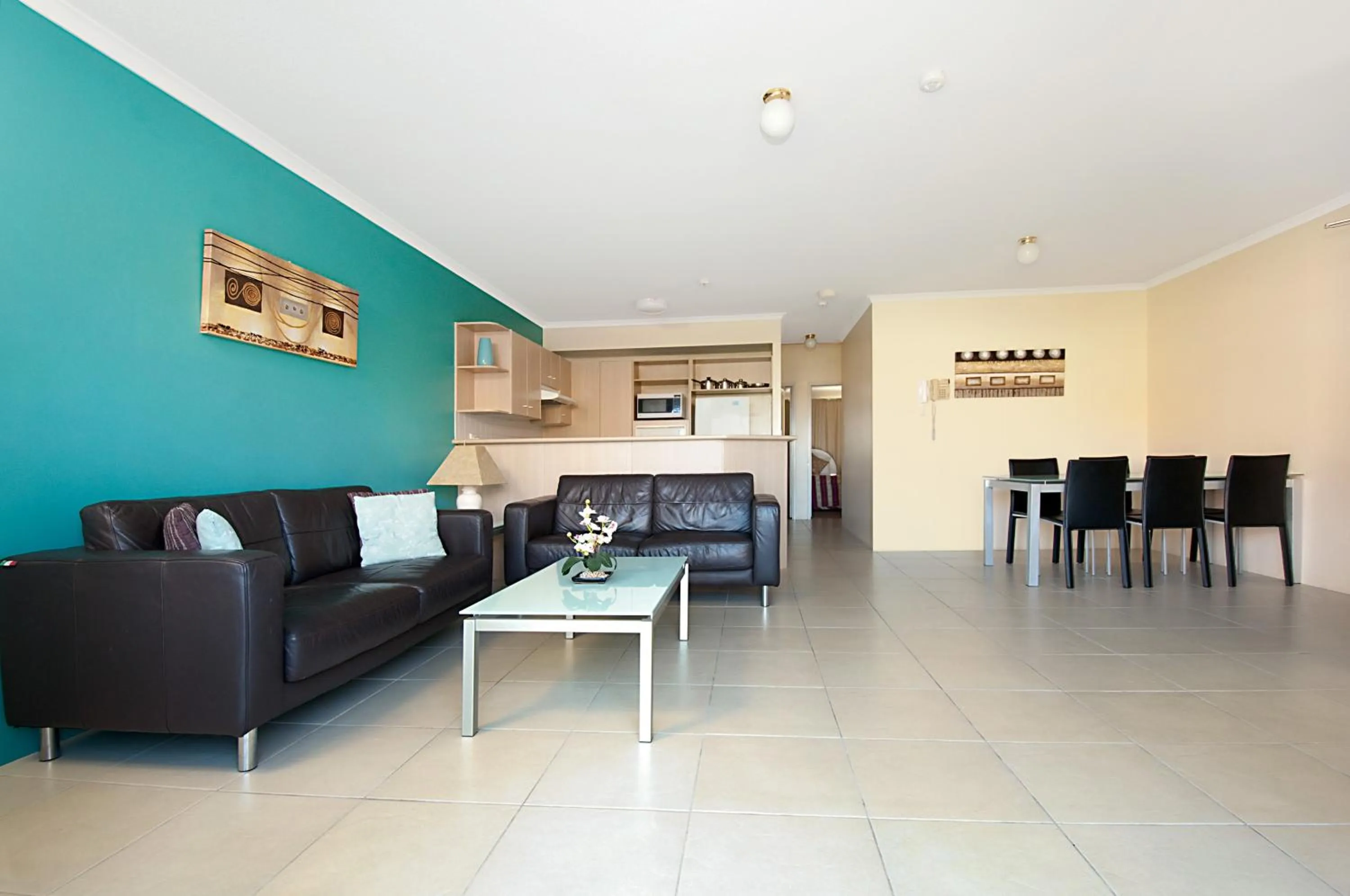 Living room in Blue Waters Apartments