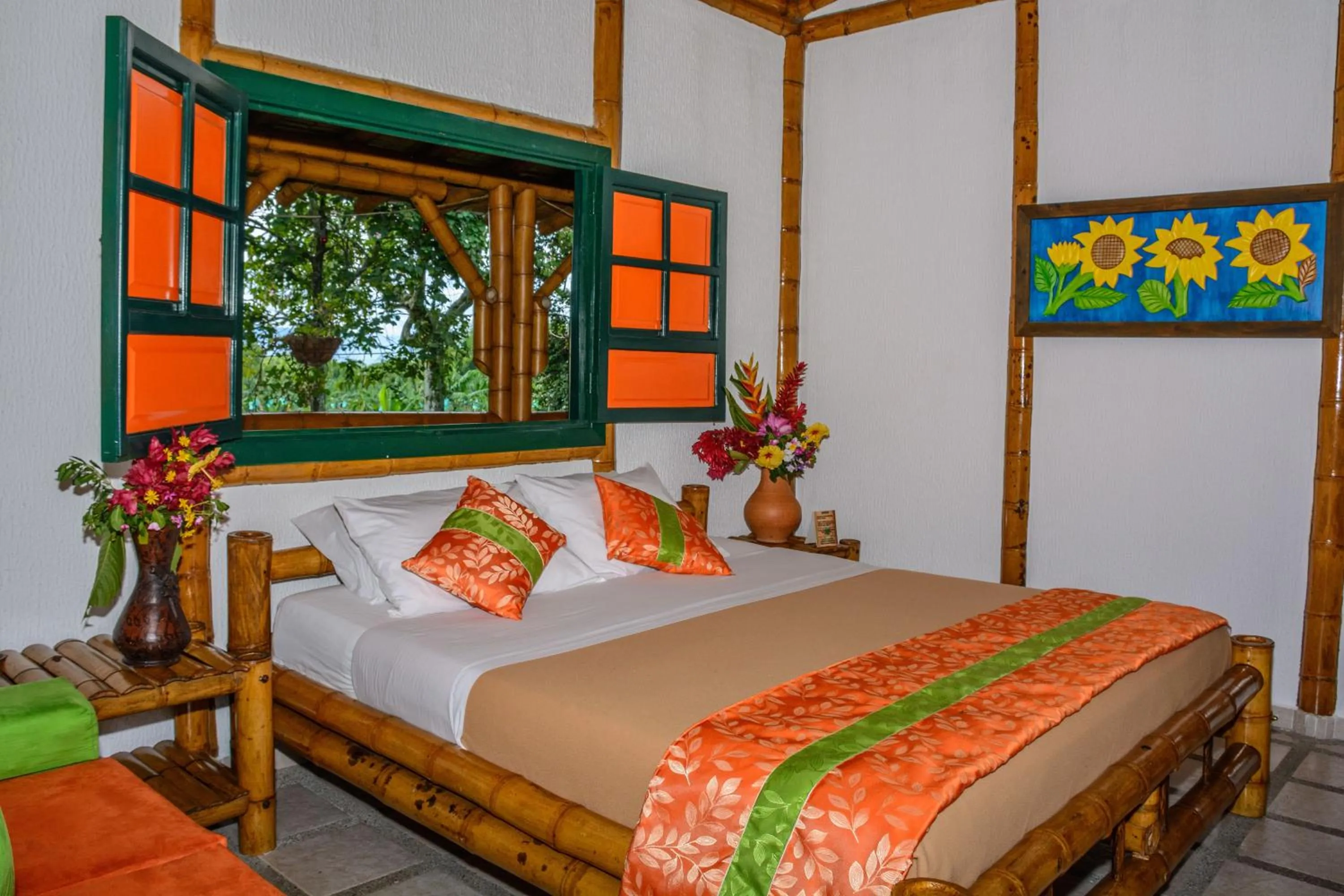 Bed in Finca Hotel La Dulcera