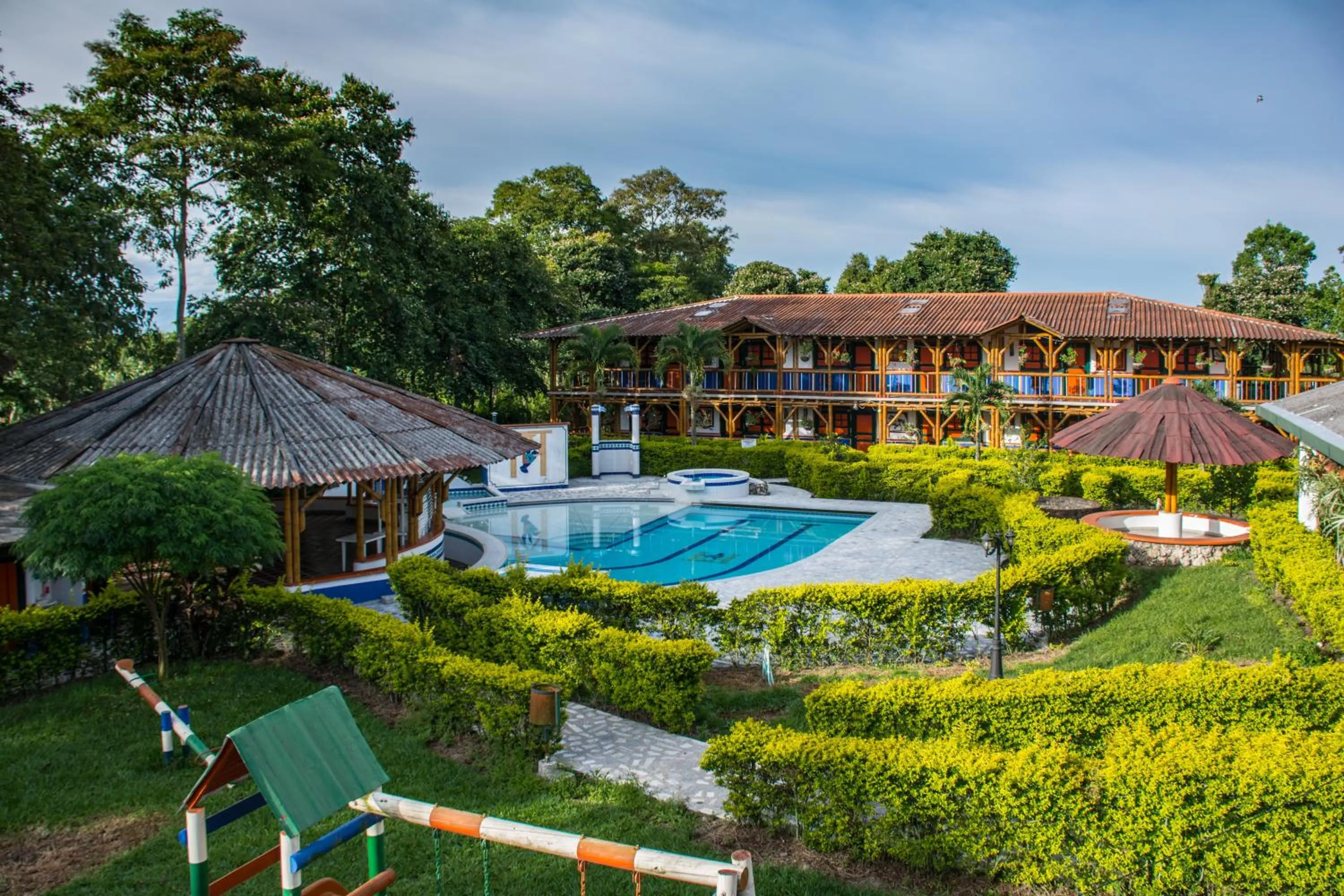 Pool view in Finca Hotel La Dulcera