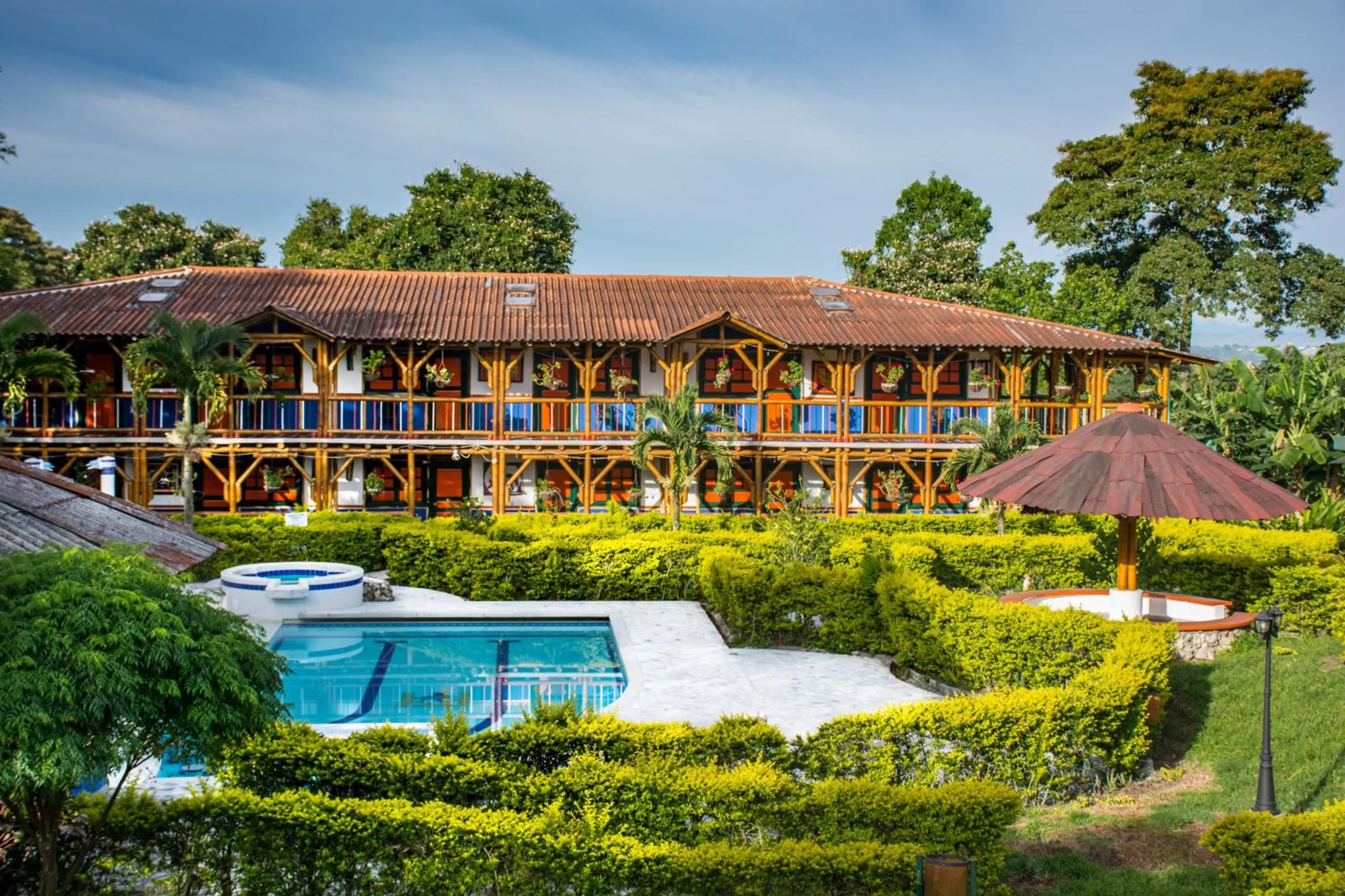 Pool view in Finca Hotel La Dulcera