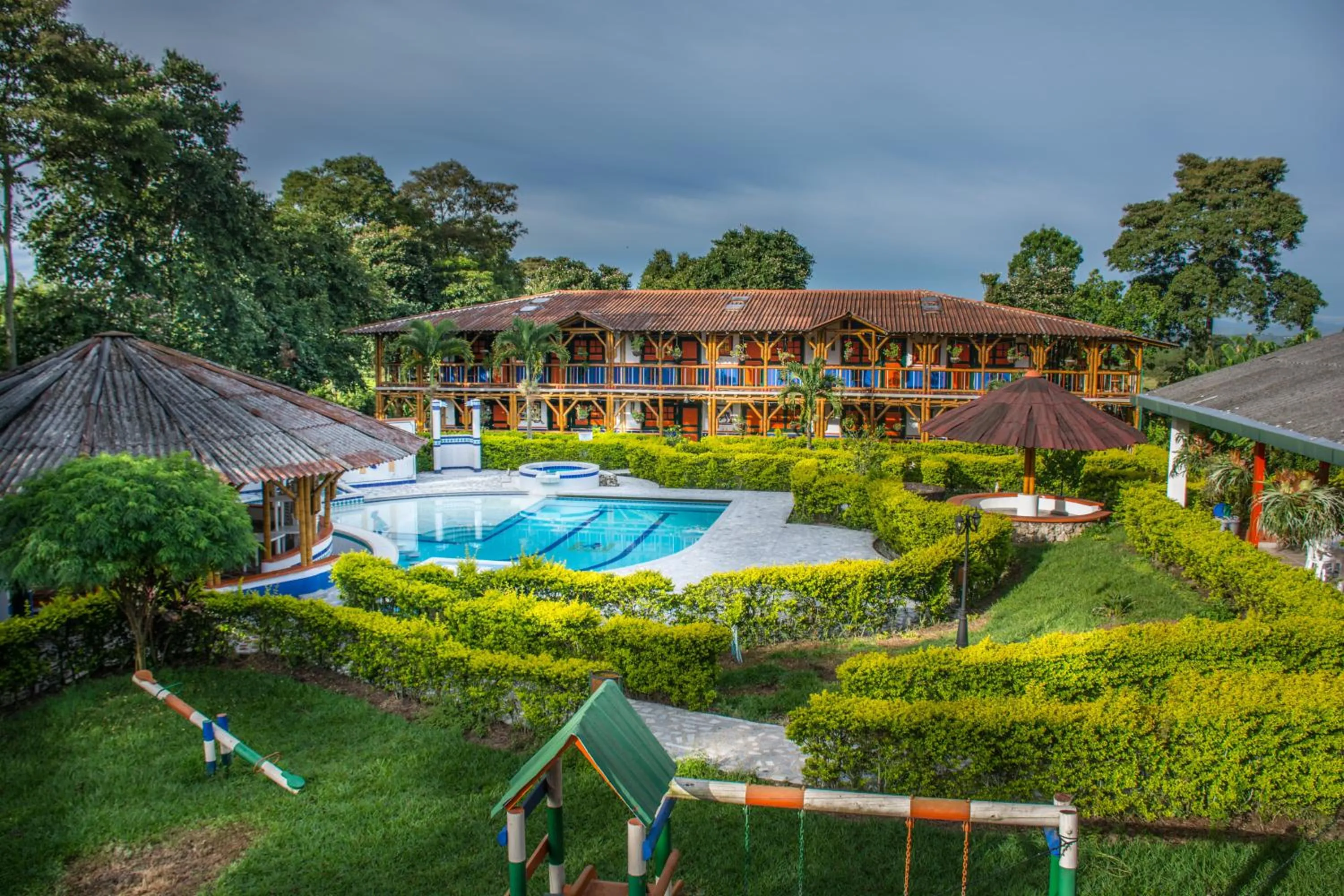 Pool view in Finca Hotel La Dulcera