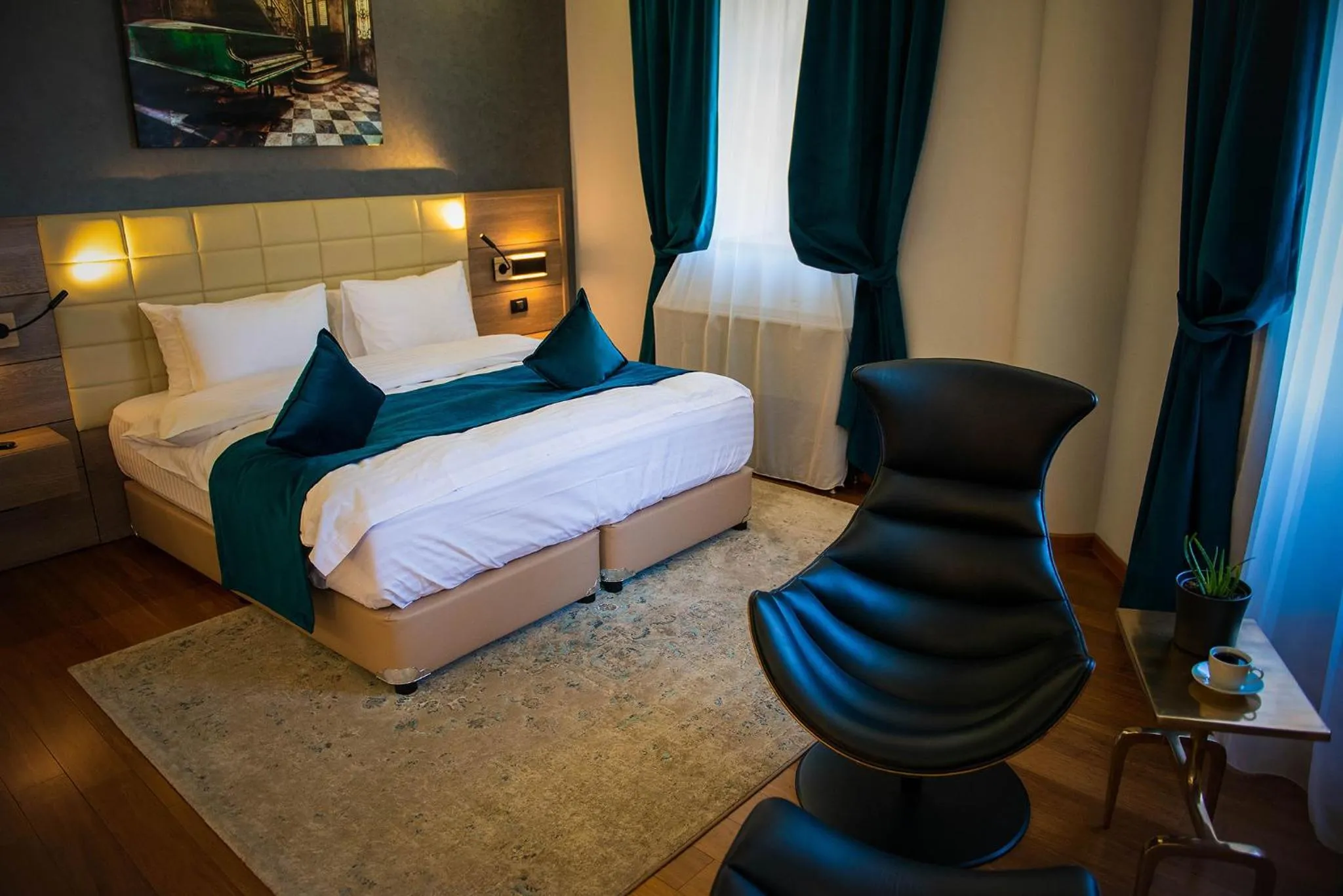 Seating area, Bed in Casa Hrisicos