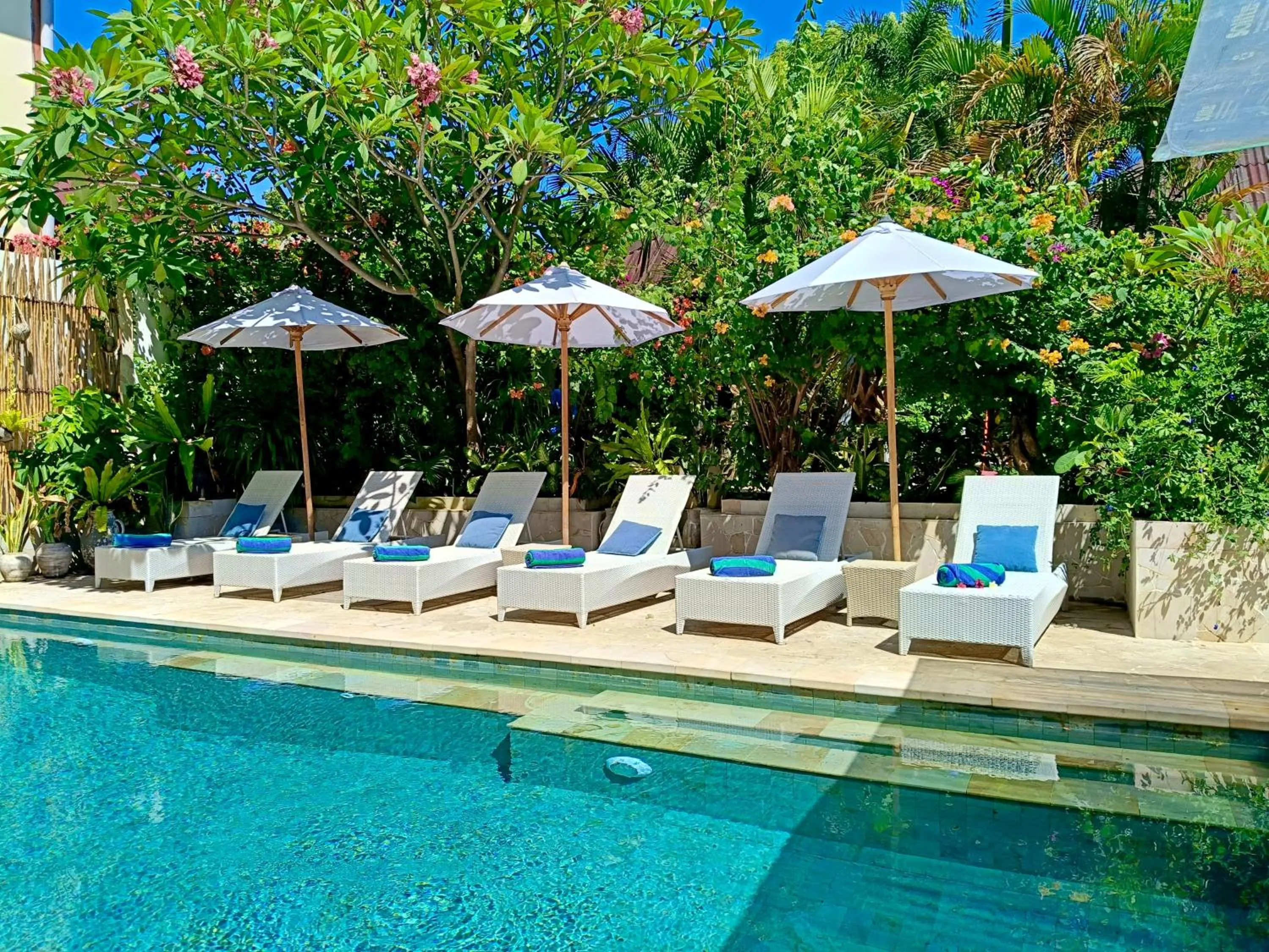 Pool view in Bale Sampan Boutique Bungalows