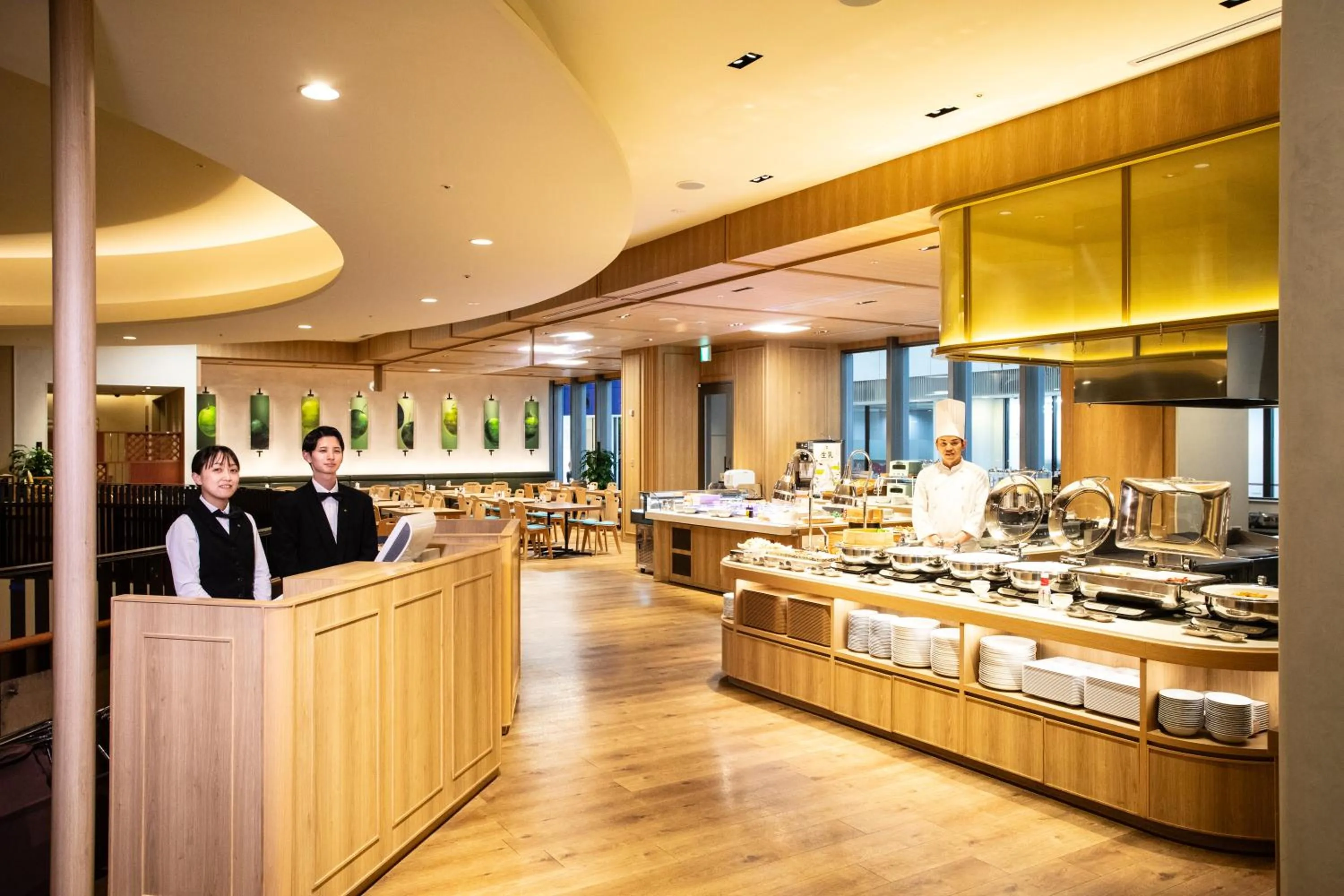 Buffet breakfast in Hotel Nikko Oita Oasis Tower