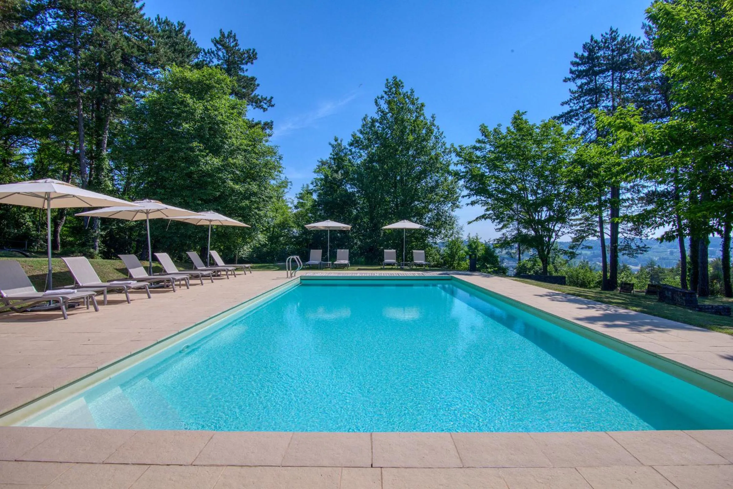 Swimming pool in Hôtel & restaurant Le Meysset