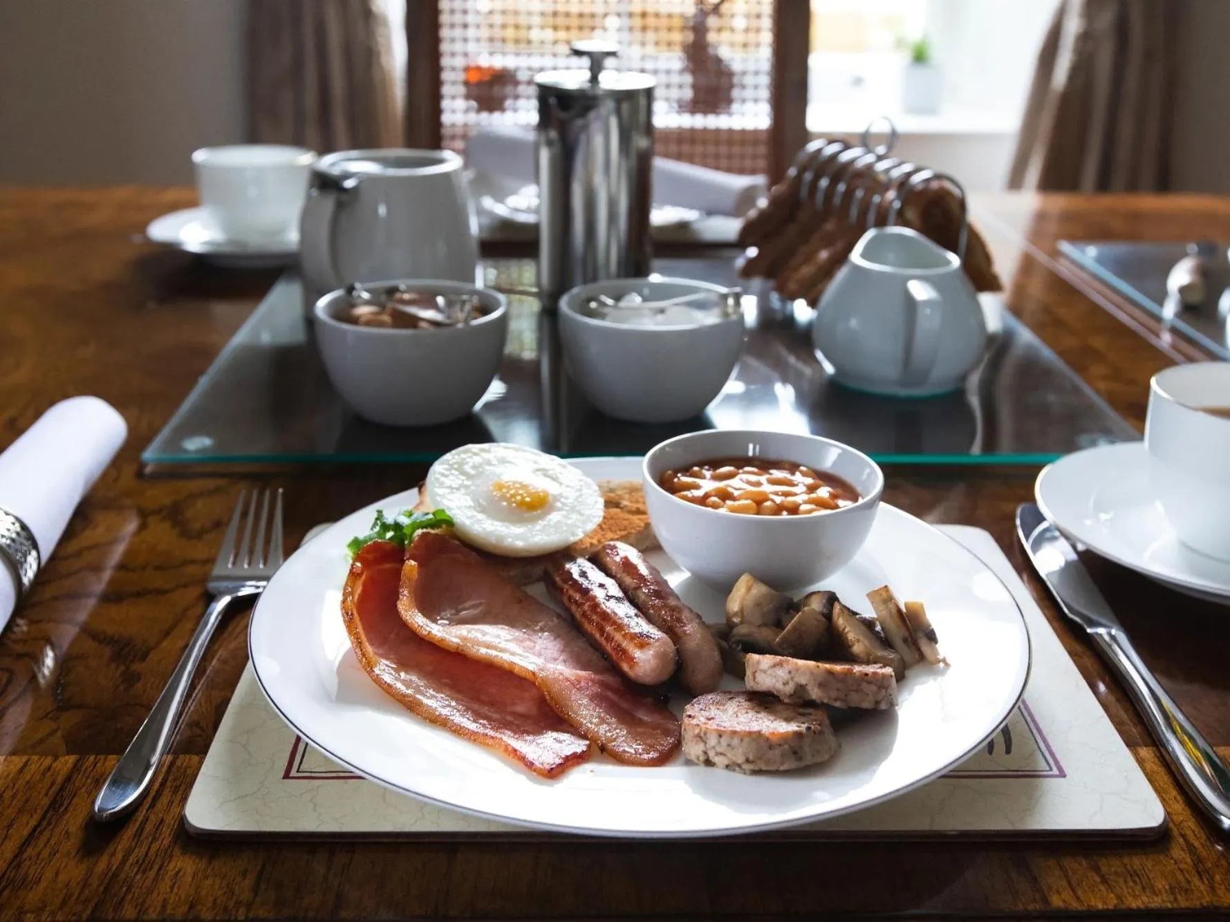 Dining area in Pengelly Farmhouse B&B