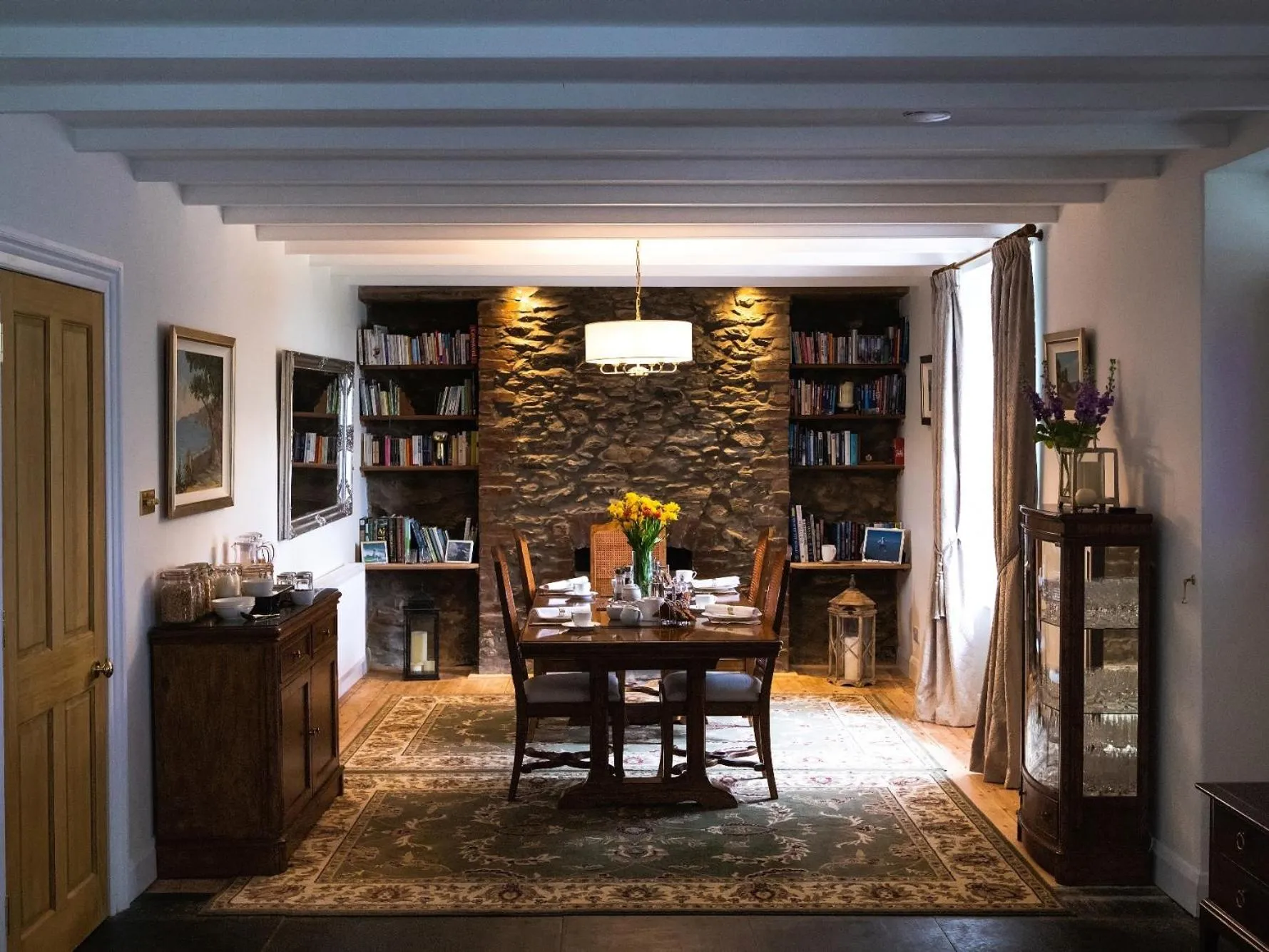 Dining area in Pengelly Farmhouse B&B