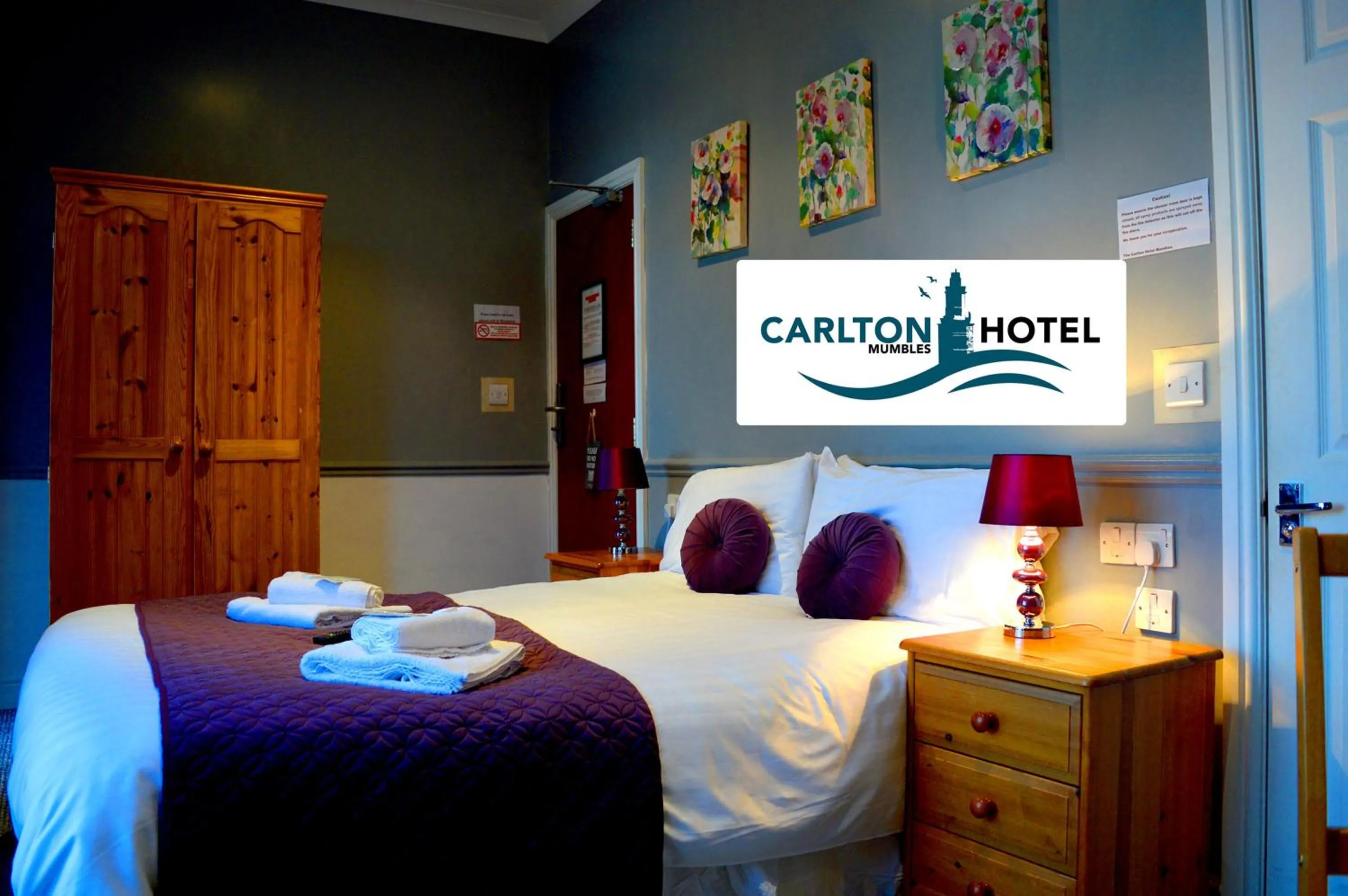 Bed in The Mumbles Carlton Hotel