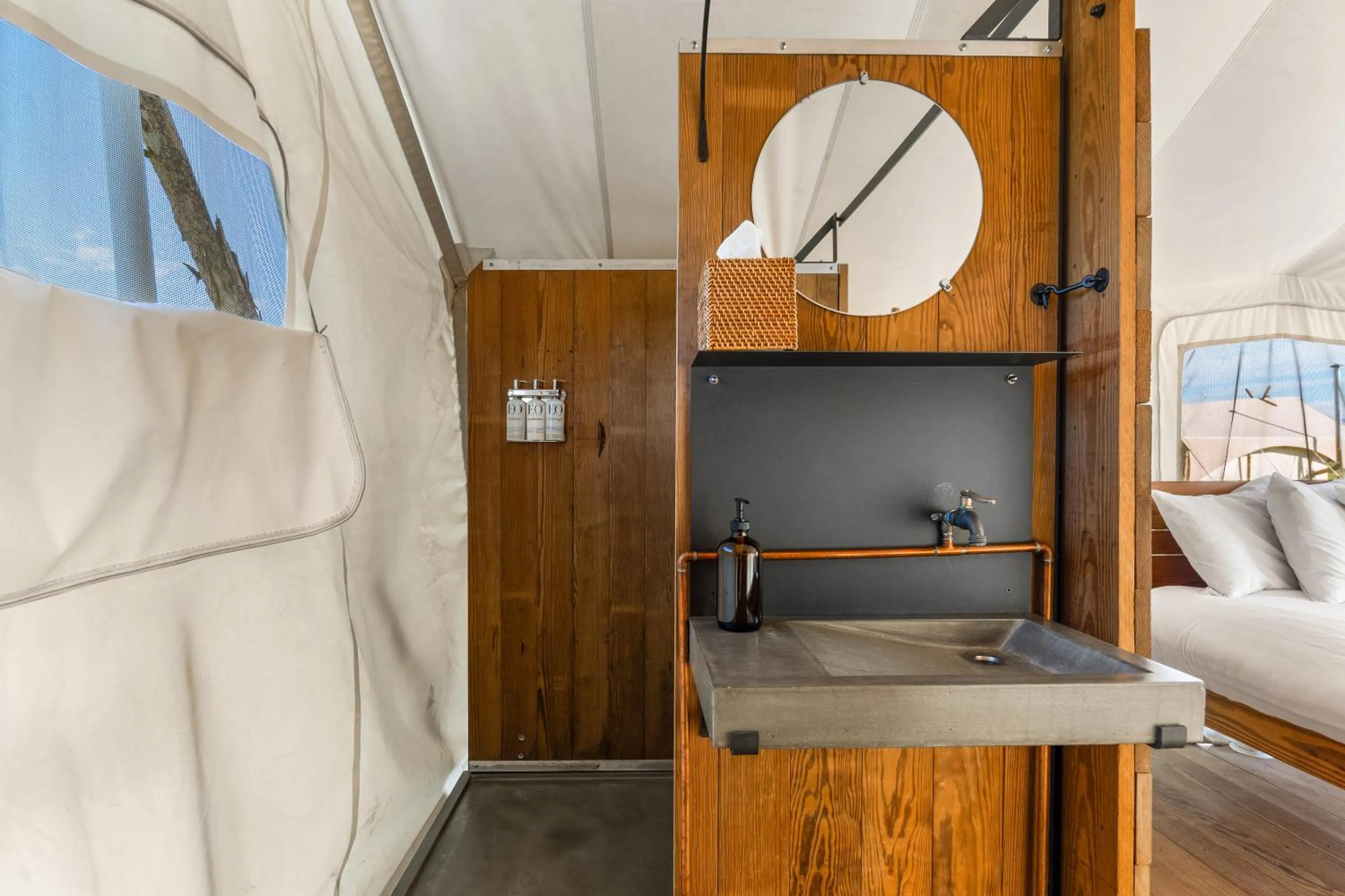 Bathroom in Under Canvas West Yellowstone