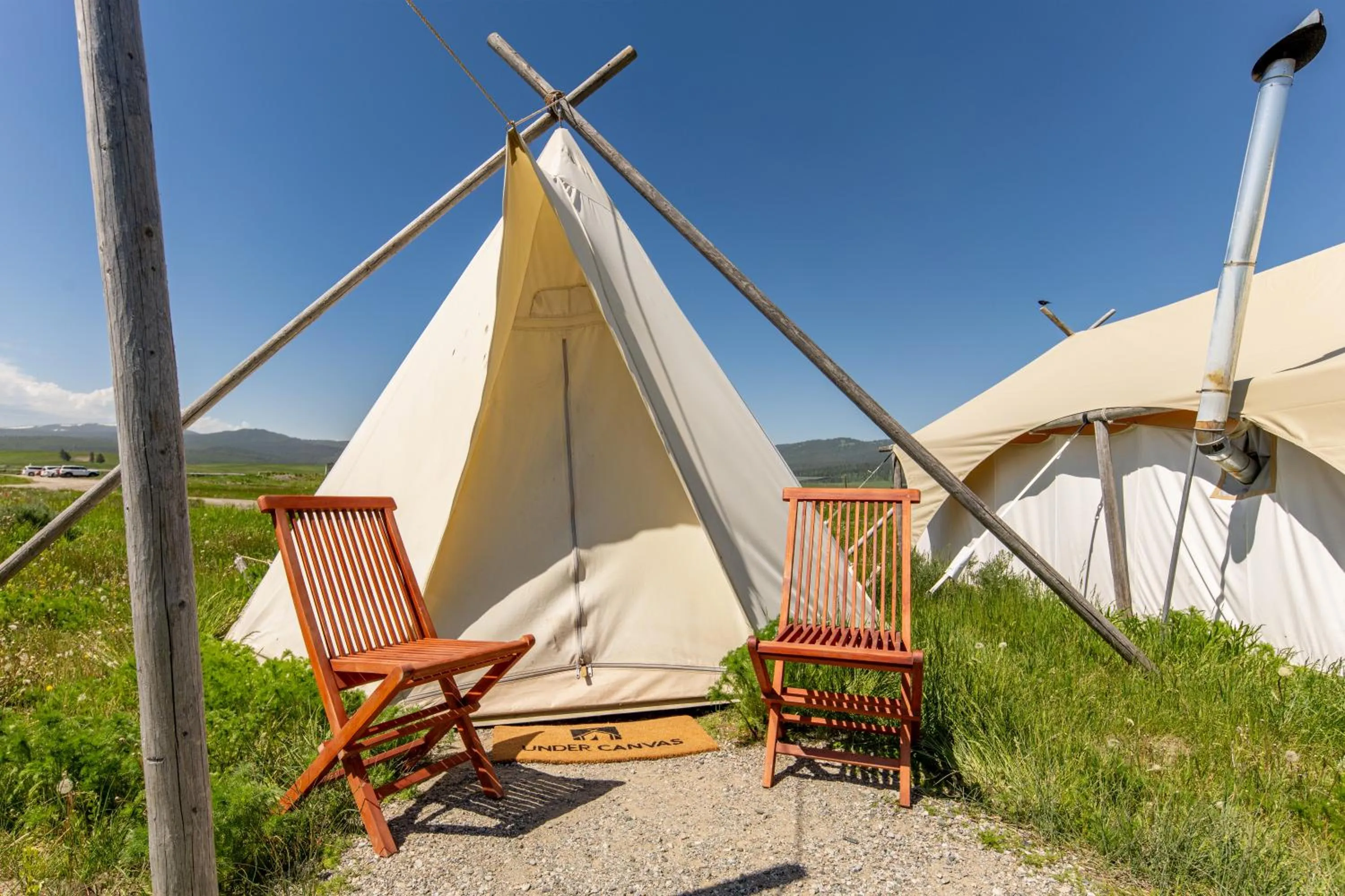 Bedroom in Under Canvas West Yellowstone