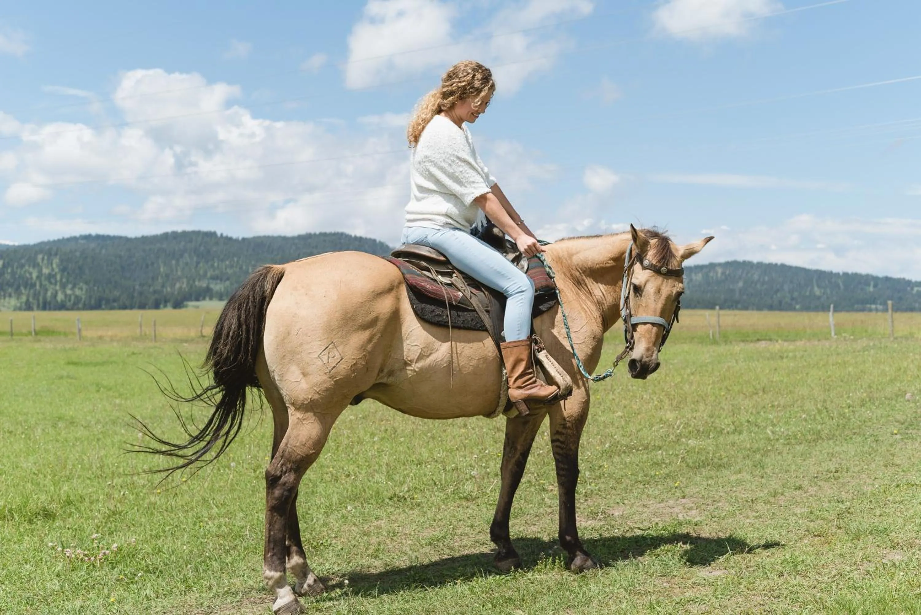 Horse-riding in Under Canvas West Yellowstone