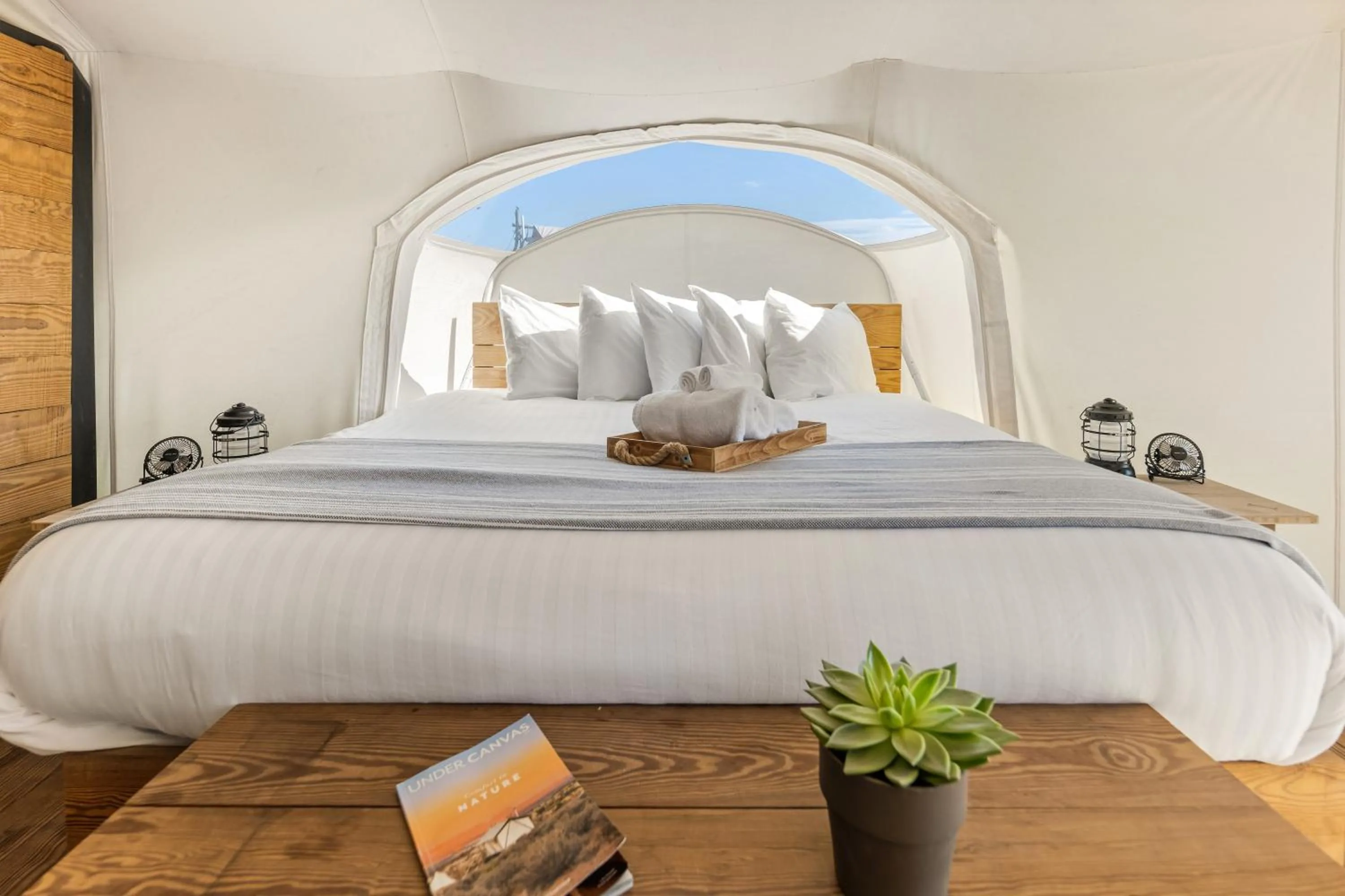 Bed in Under Canvas West Yellowstone