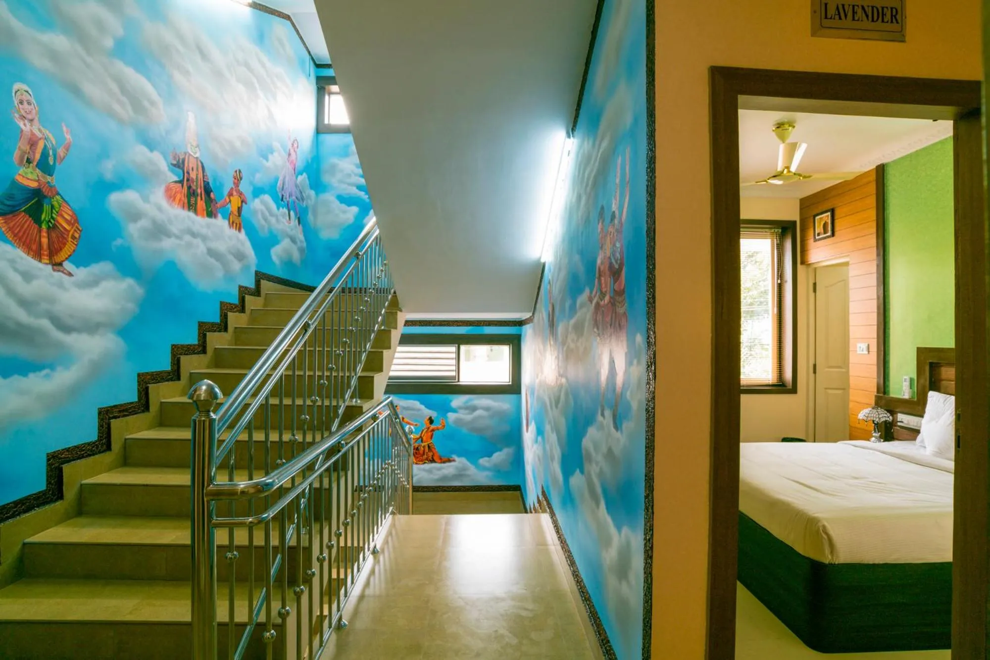 Decorative detail, Bed in Blue Bell Cochin Airport Hotel