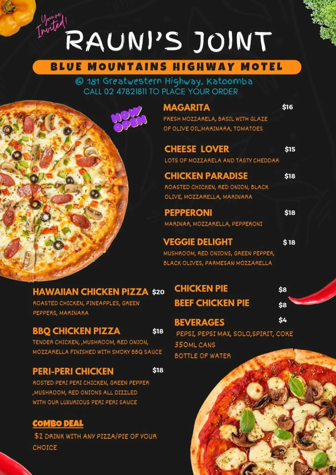 Restaurant/places to eat in Blue Mountains Highway Motel