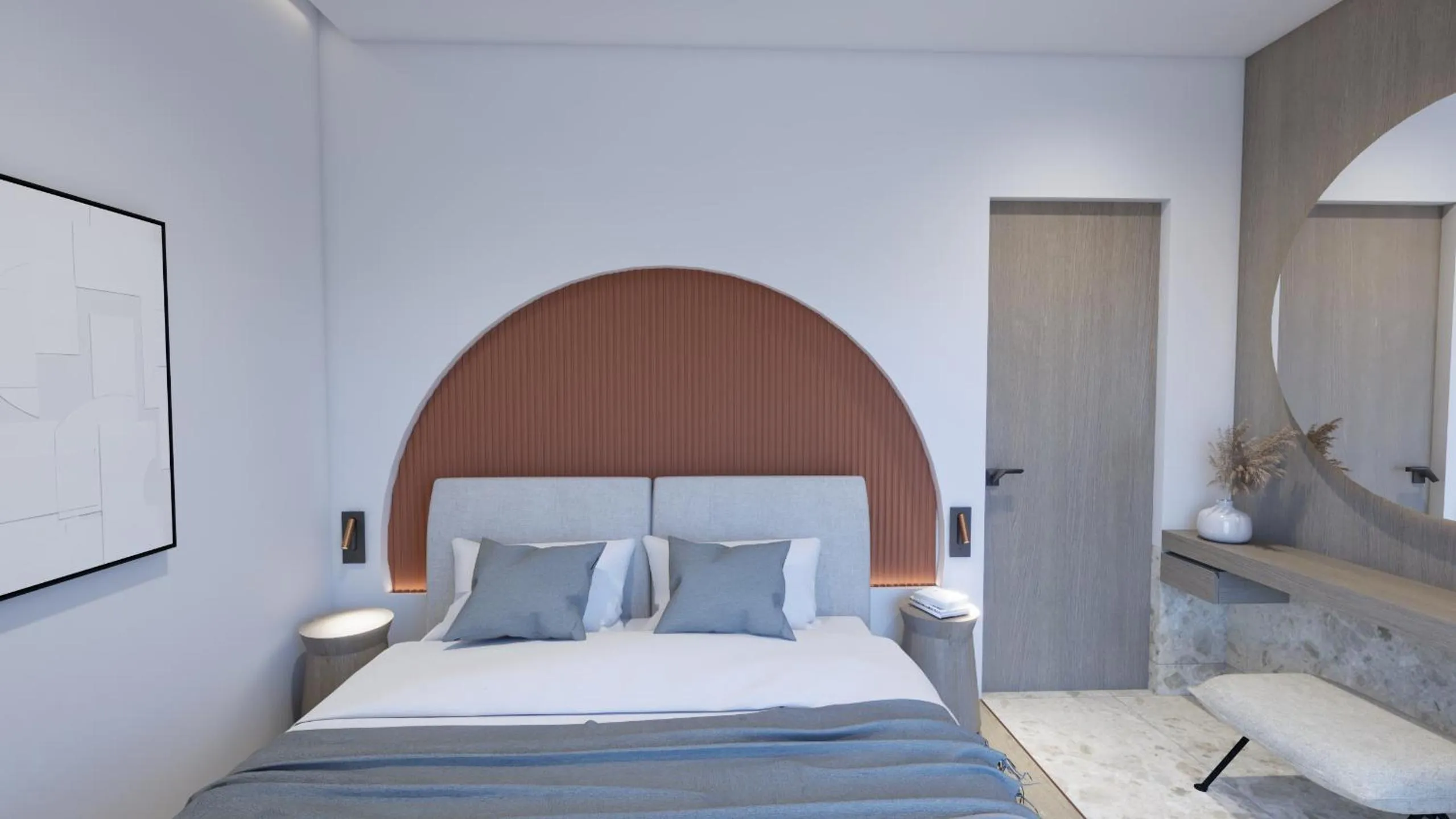 Bed in Anemolia Parga Suites