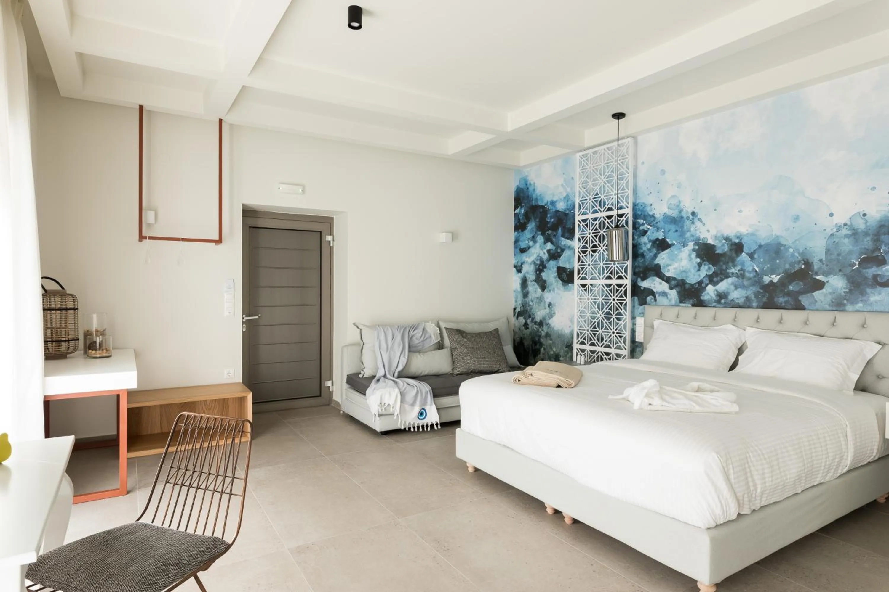 Bed in Anemolia Parga Suites