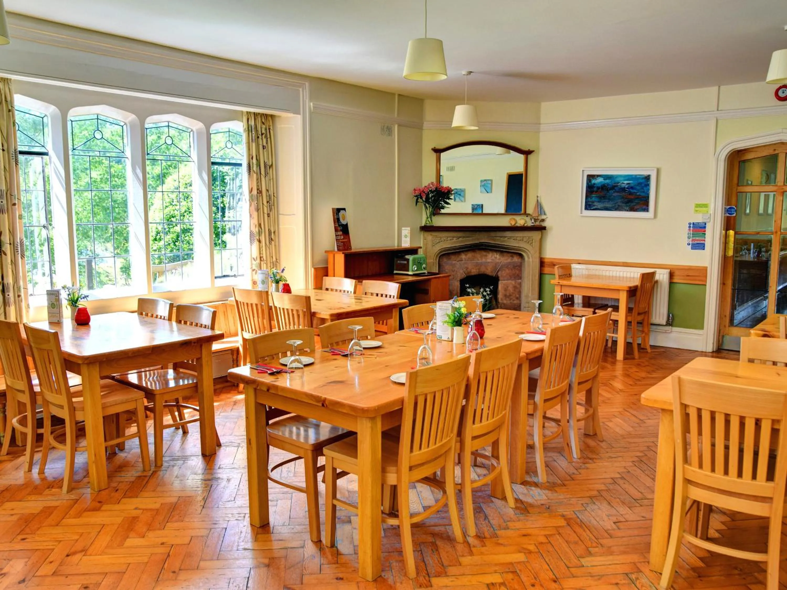 Dining area in YHA Beer