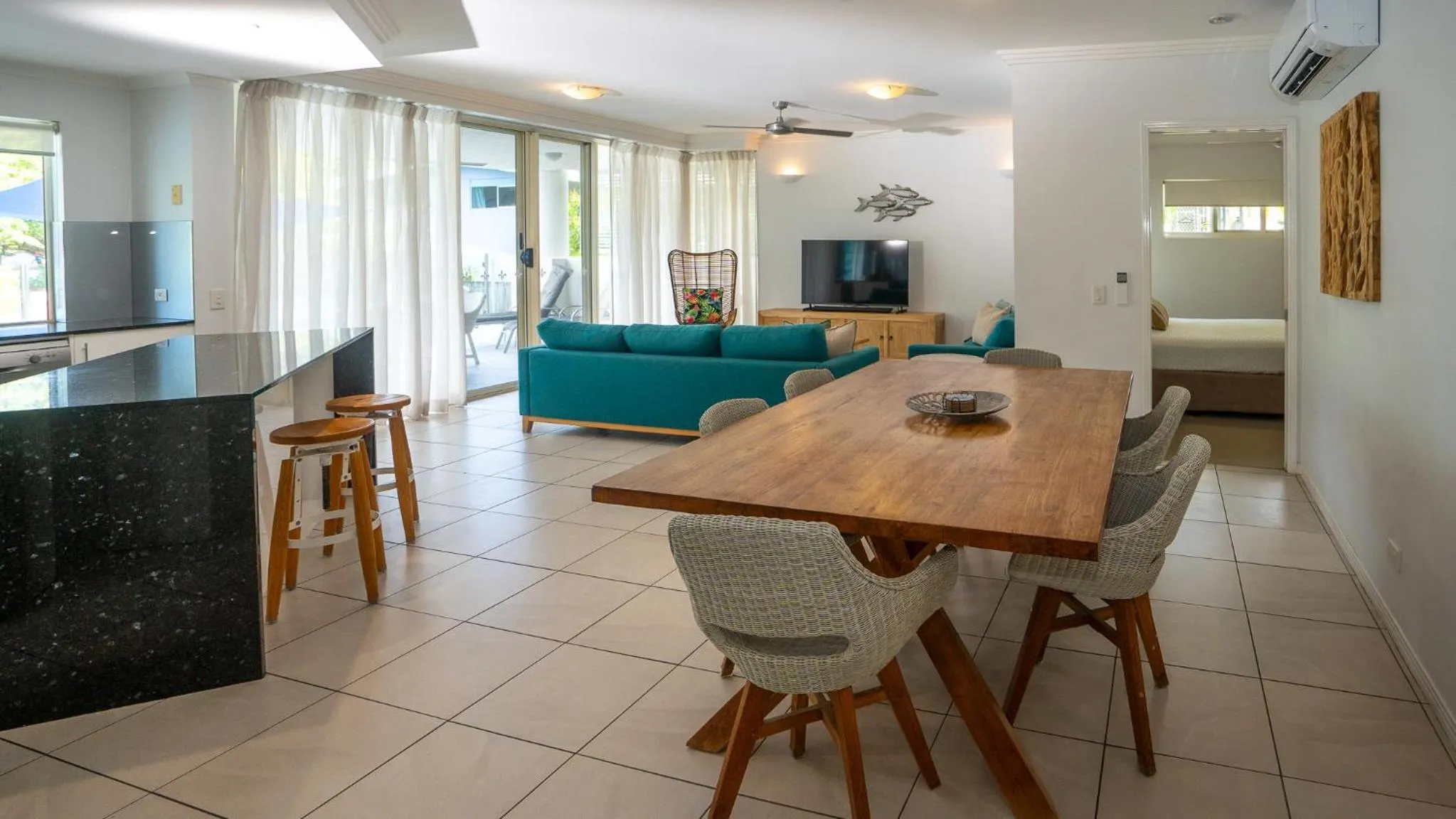 Dining area in Waters Edge Apartment Cairns