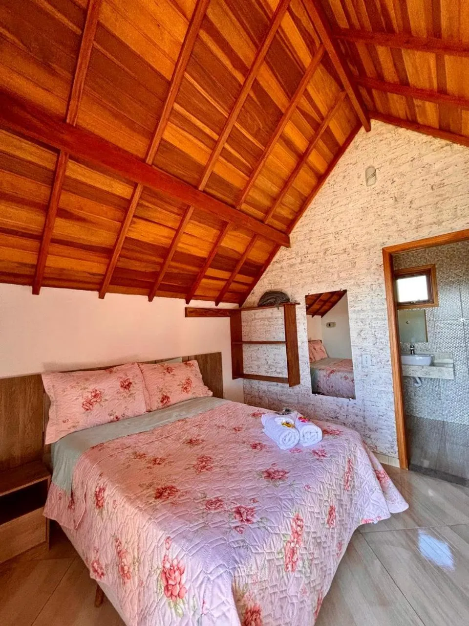 Bed in Pousada Vista do Paraíso