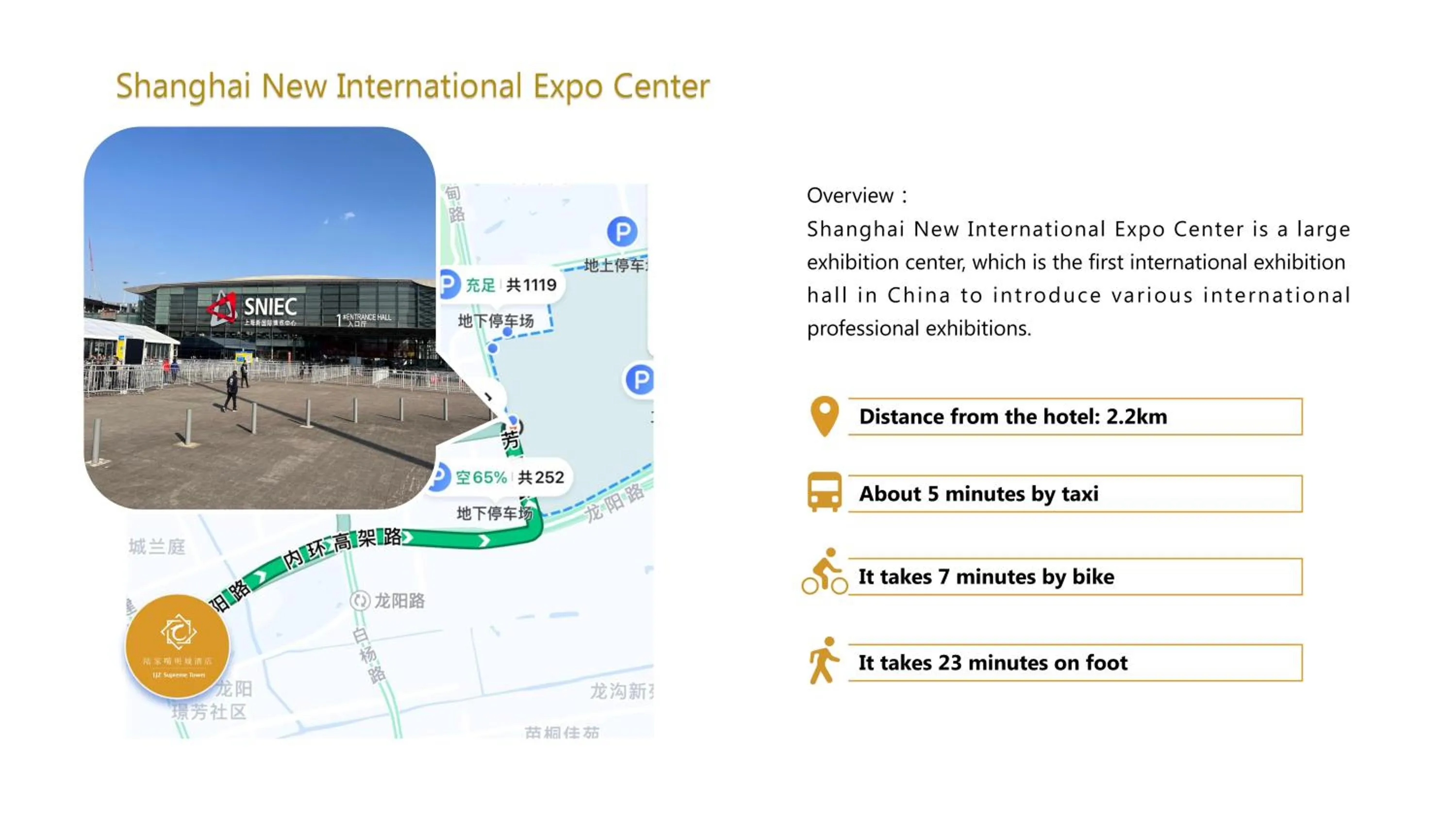 Text overlay in LJZ Supreme Tower Hotel