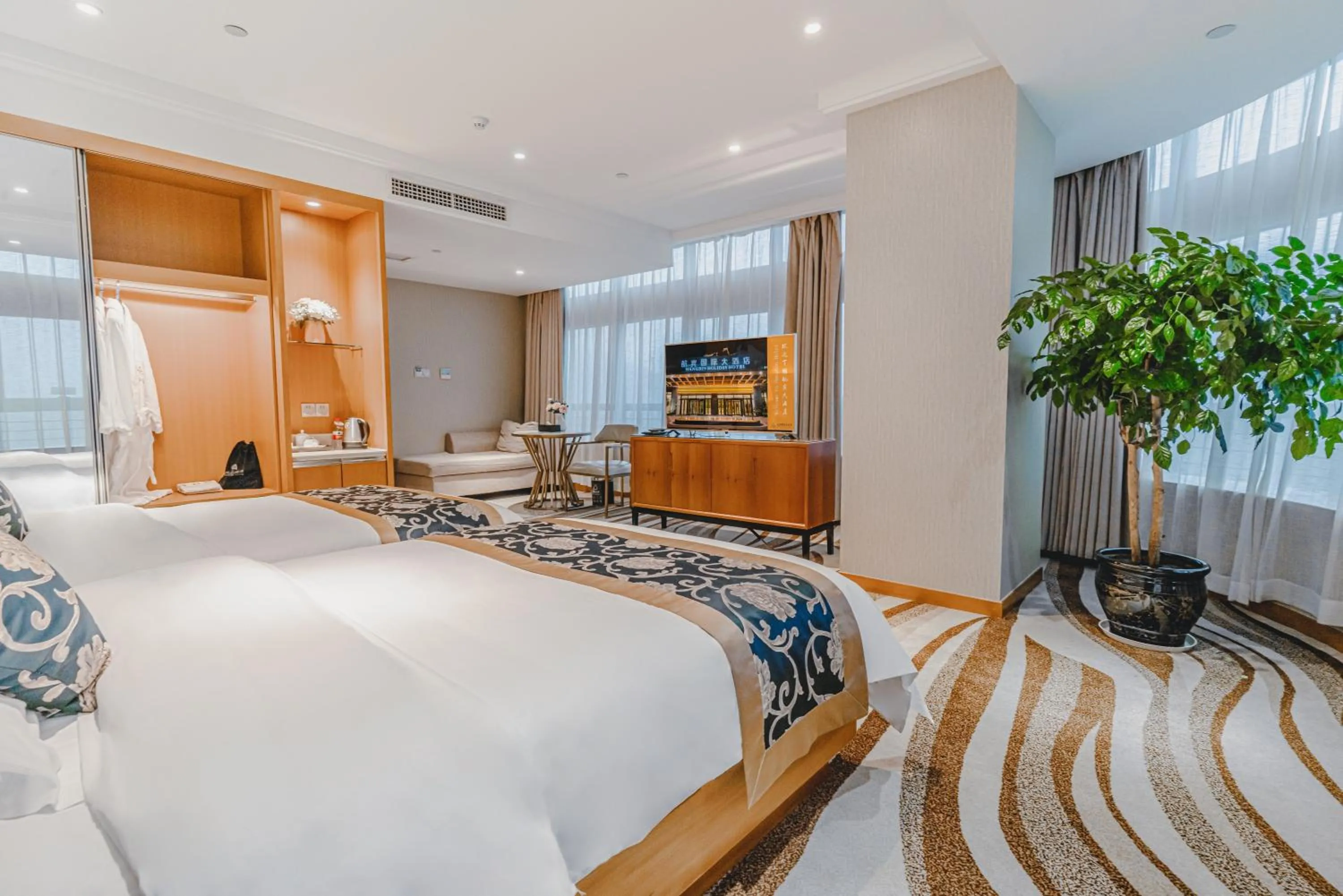 Bed in Wenzhou Hangbin International Hotel
