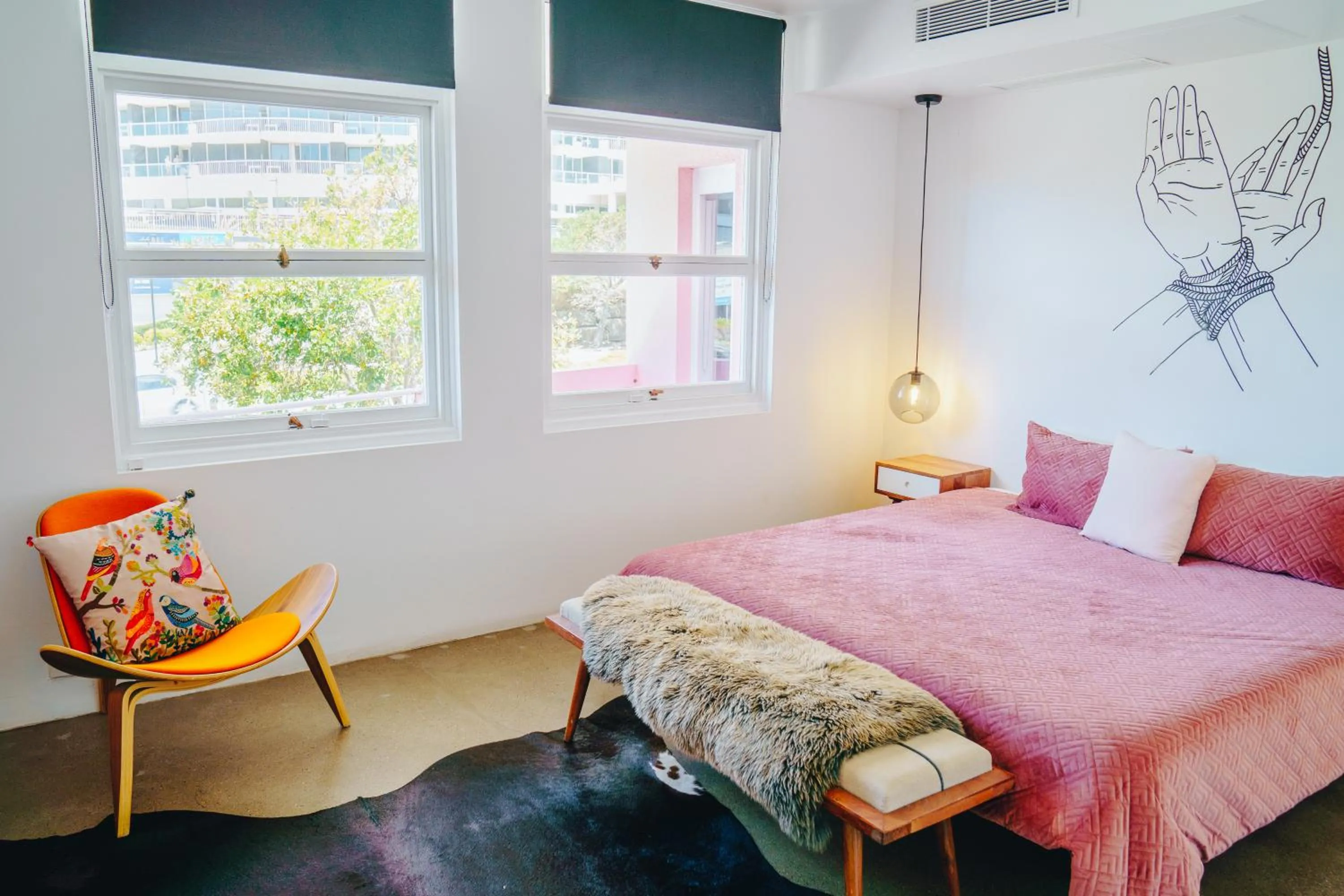 Bed in The Pink Hotel Coolangatta